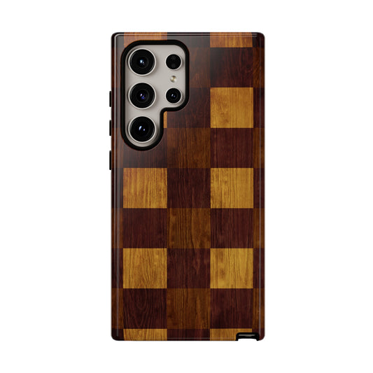 Woodgrain Checkered Phone Case Edit #01