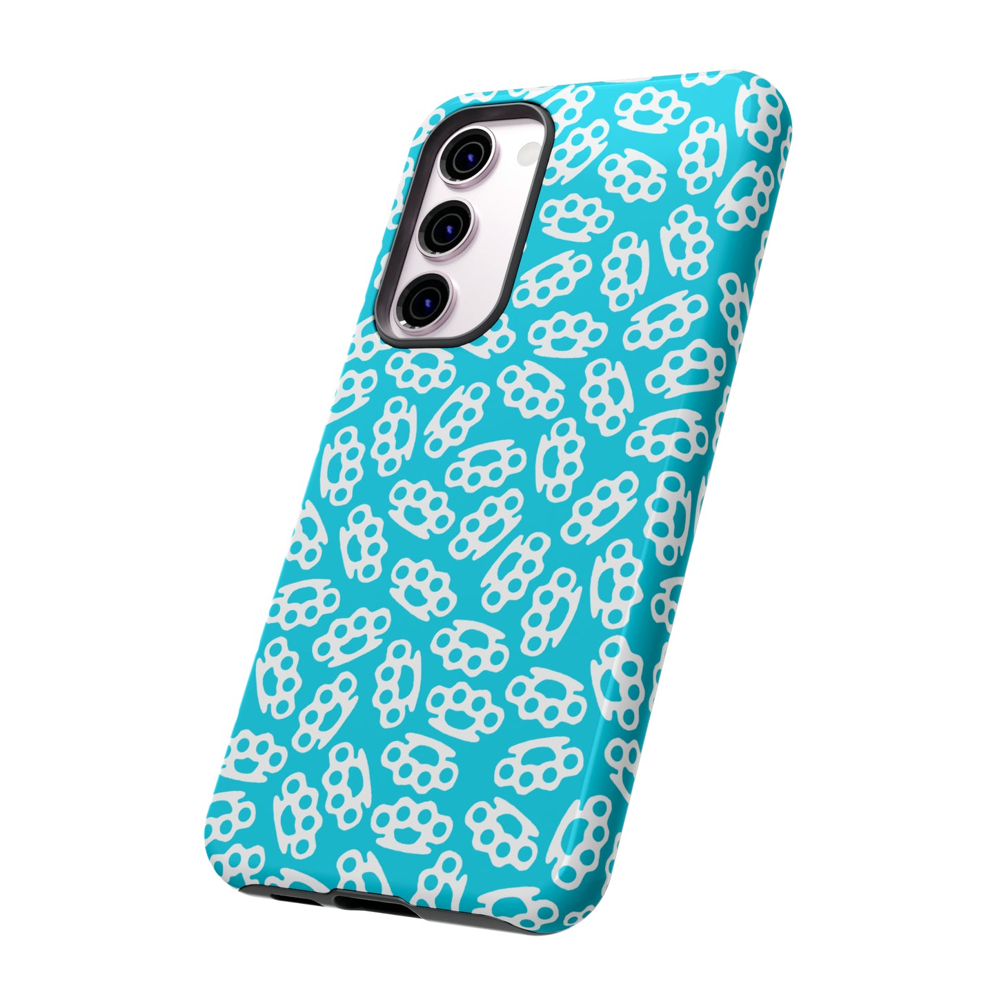 Cyan Candy Coated Brass Knuckles Phone Case