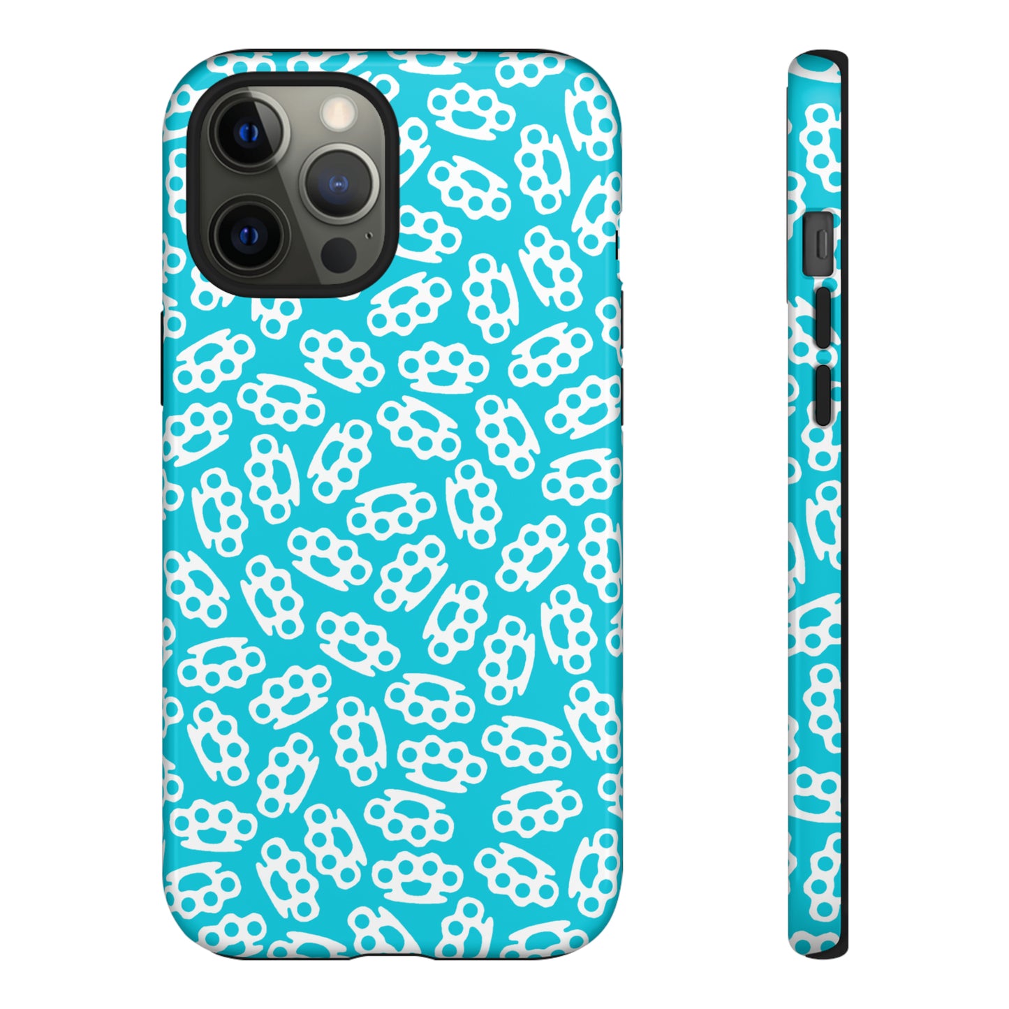 Cyan Candy Coated Brass Knuckles Phone Case