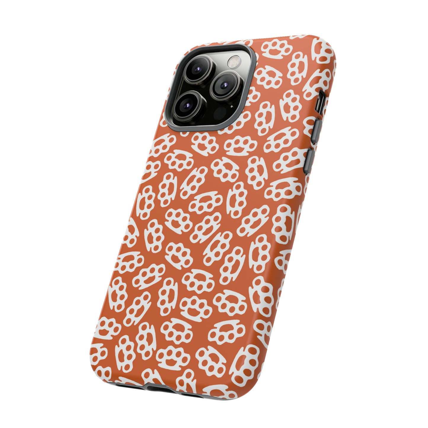 Orange Candy Coated Brass Knuckles Phone Case