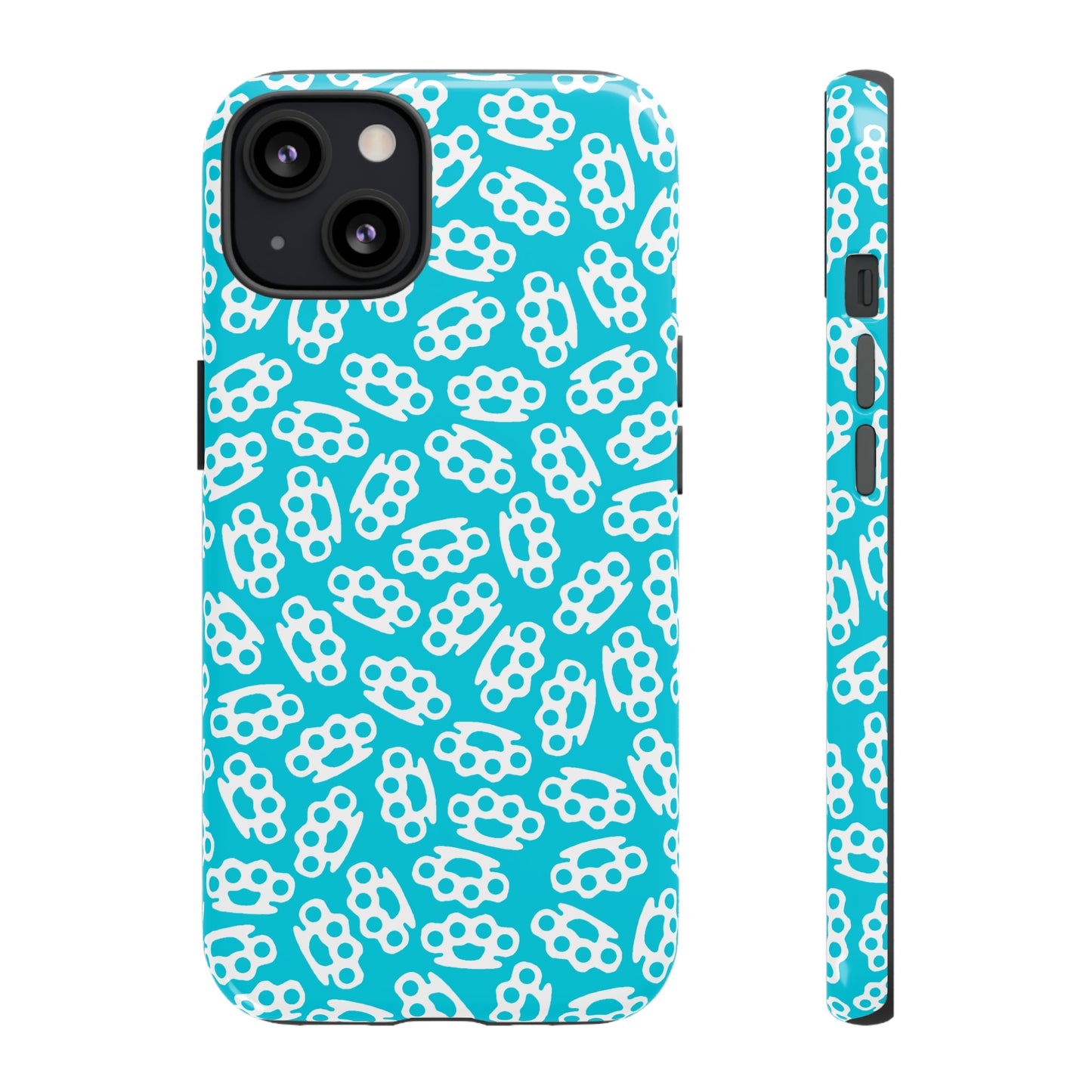 Cyan Candy Coated Brass Knuckles Phone Case