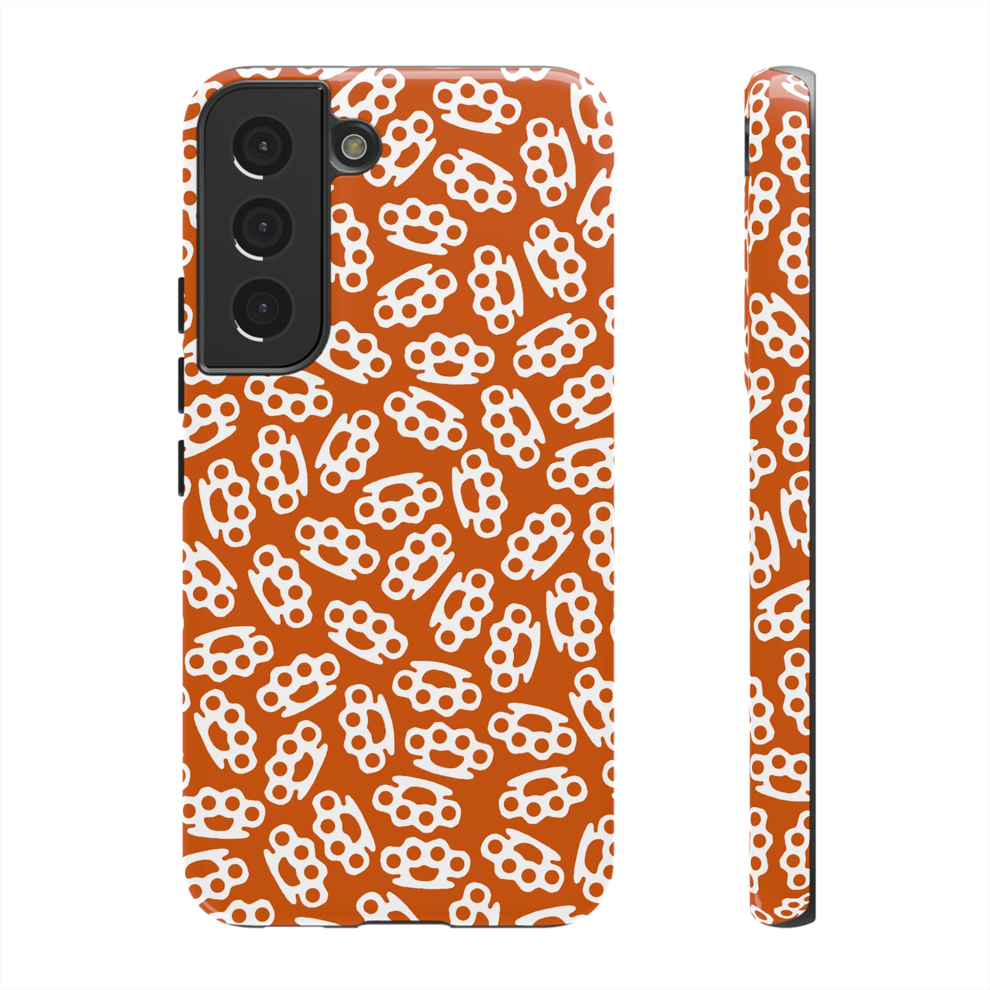 Orange Candy Coated Brass Knuckles Phone Case