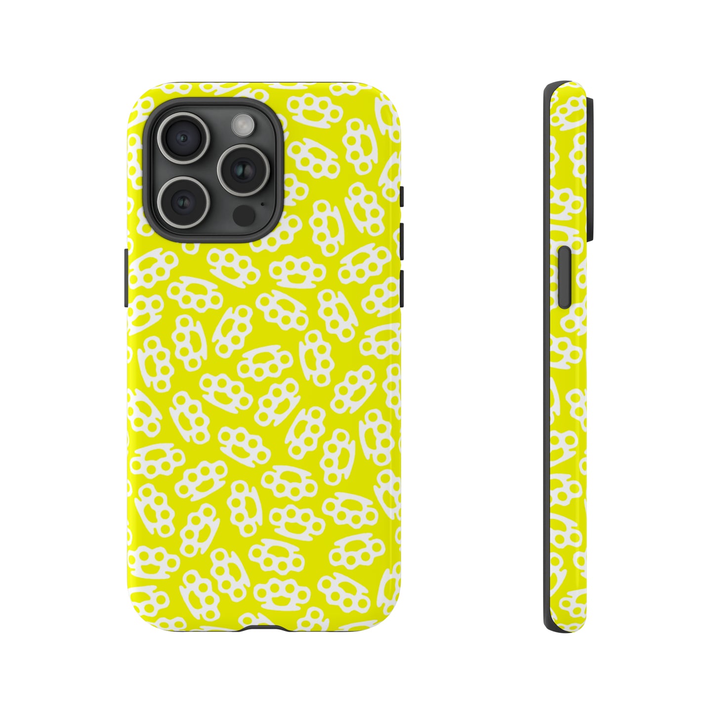 Yellow Candy Coated Brass Knuckles Phone Case