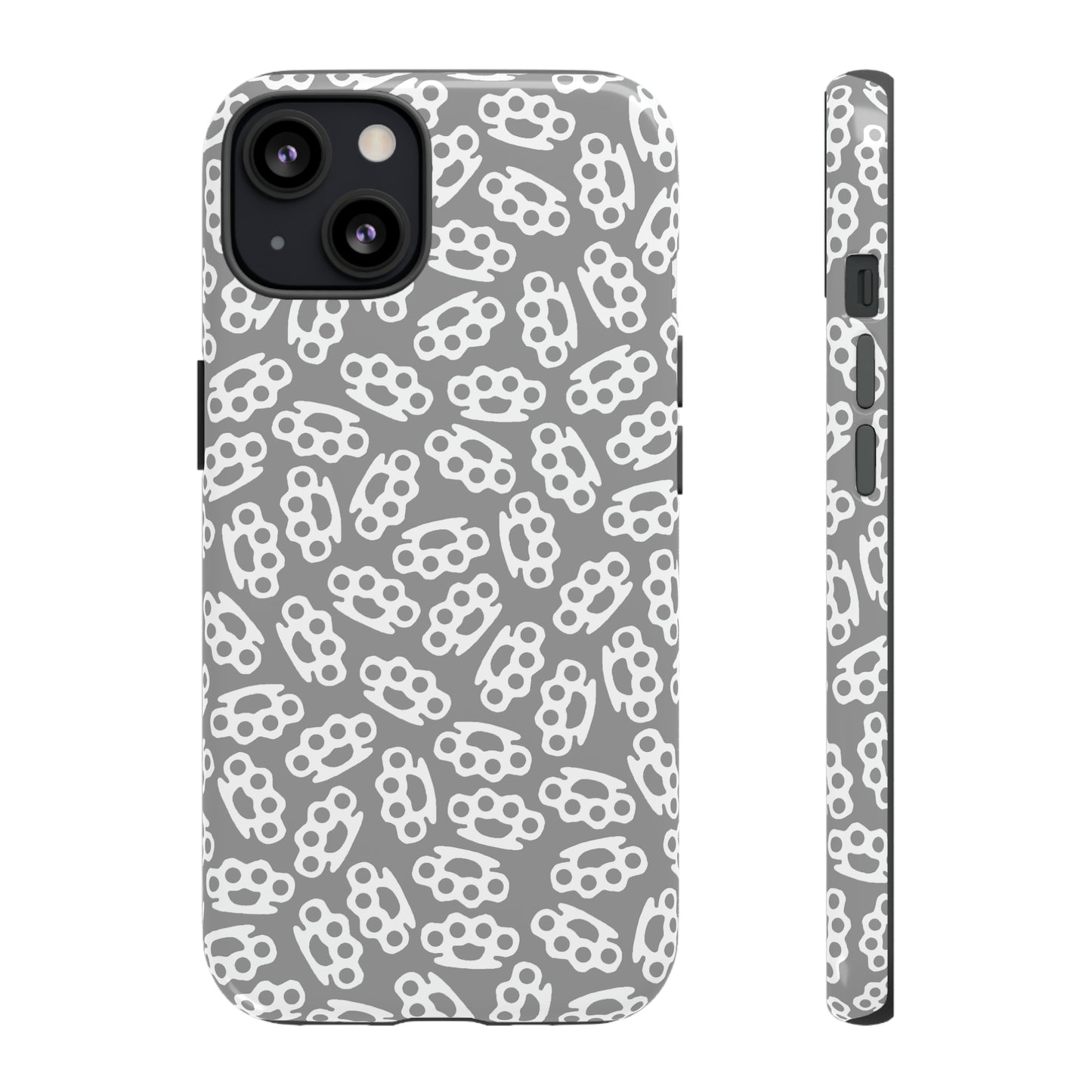 Gray Candy Coated Brass Knuckles Phone Case