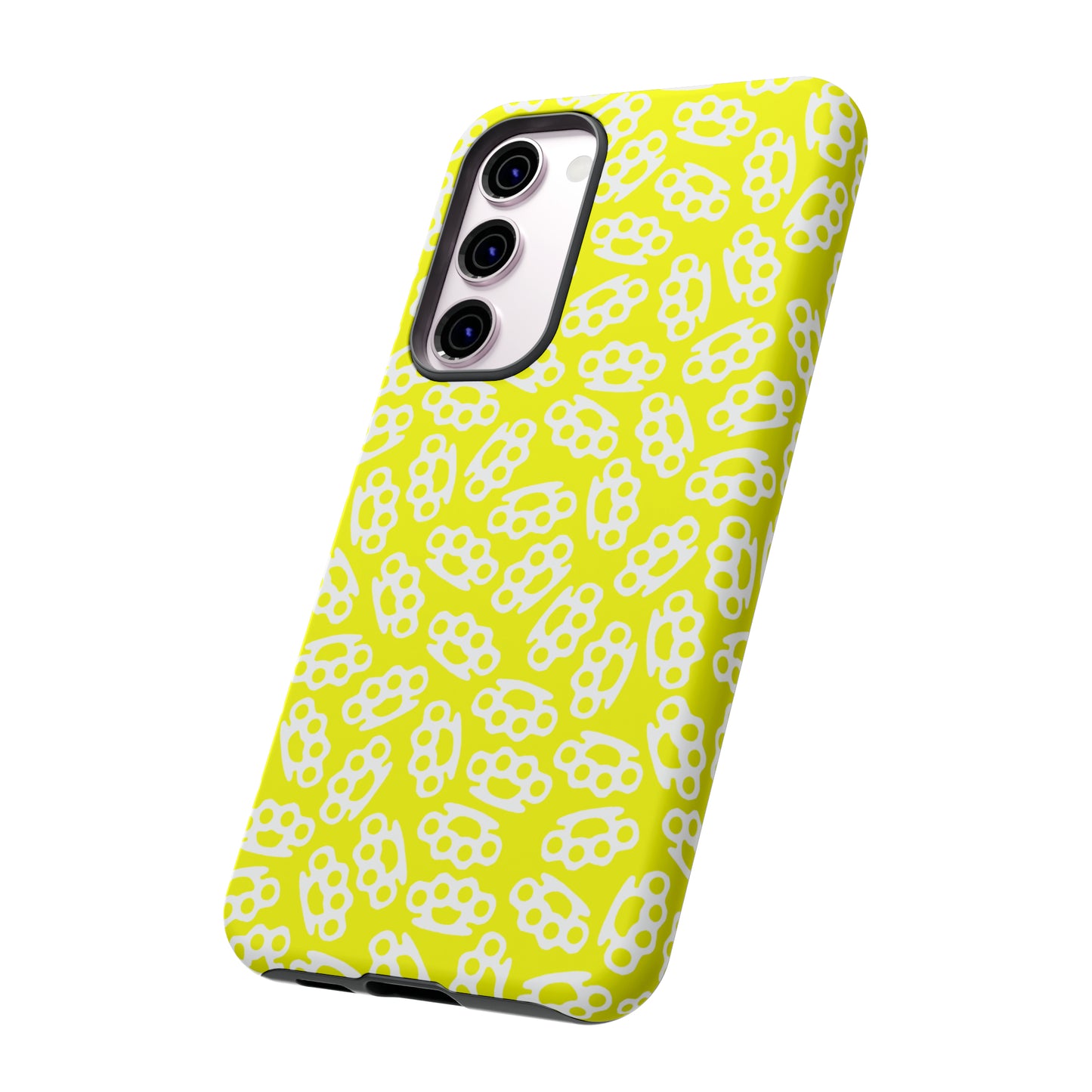 Yellow Candy Coated Brass Knuckles Phone Case