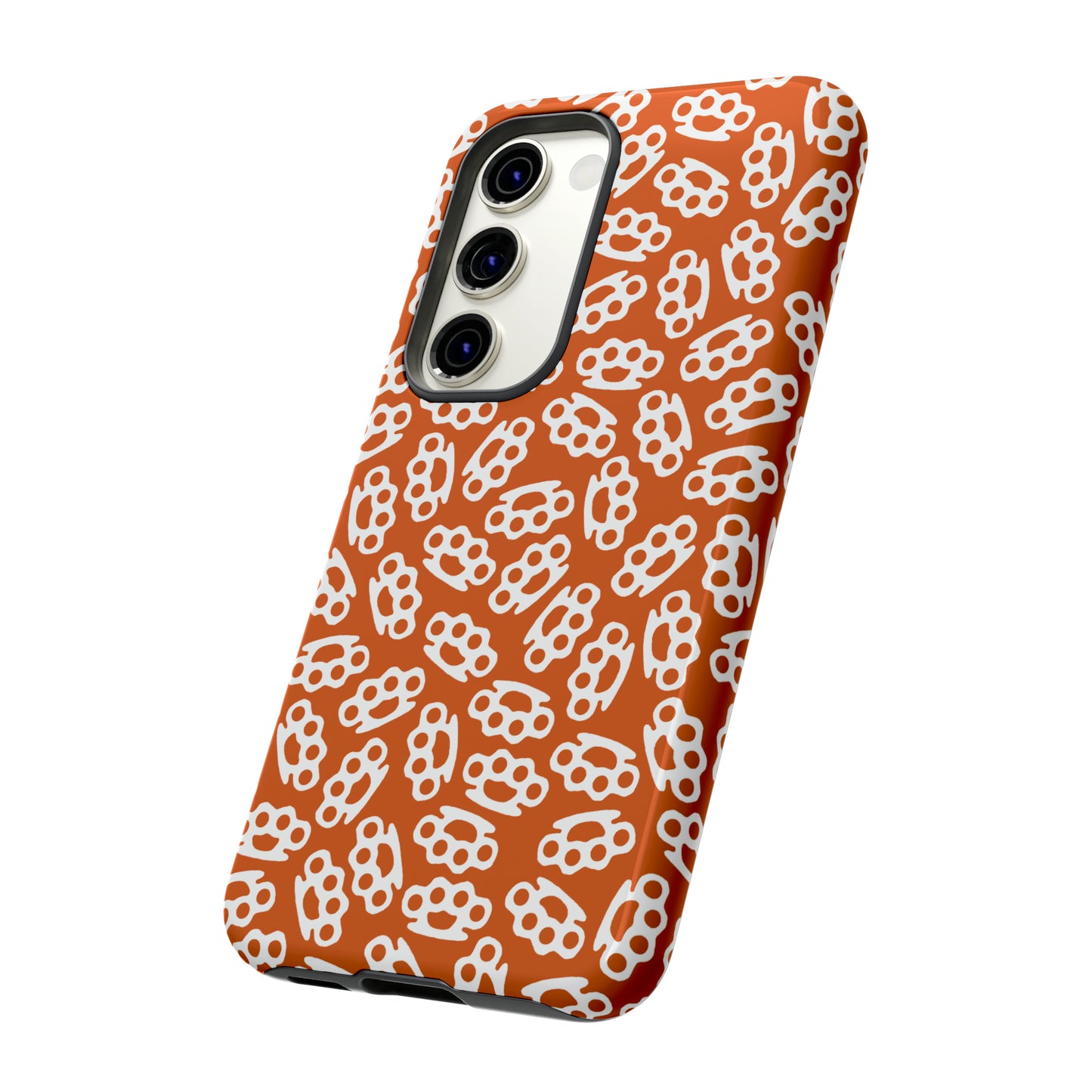 Orange Candy Coated Brass Knuckles Phone Case