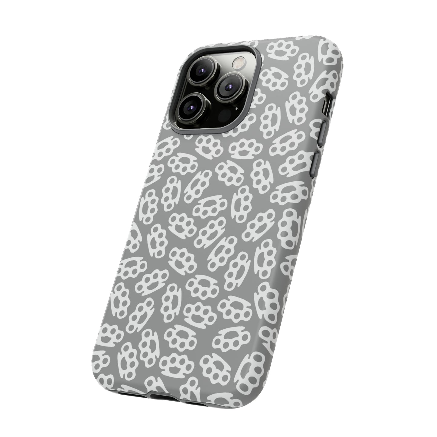 Gray Candy Coated Brass Knuckles Phone Case