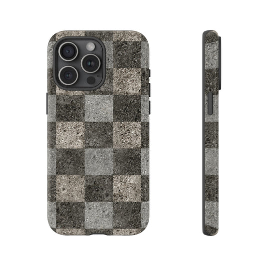 Concrete Checkered Phone Case Edit #00