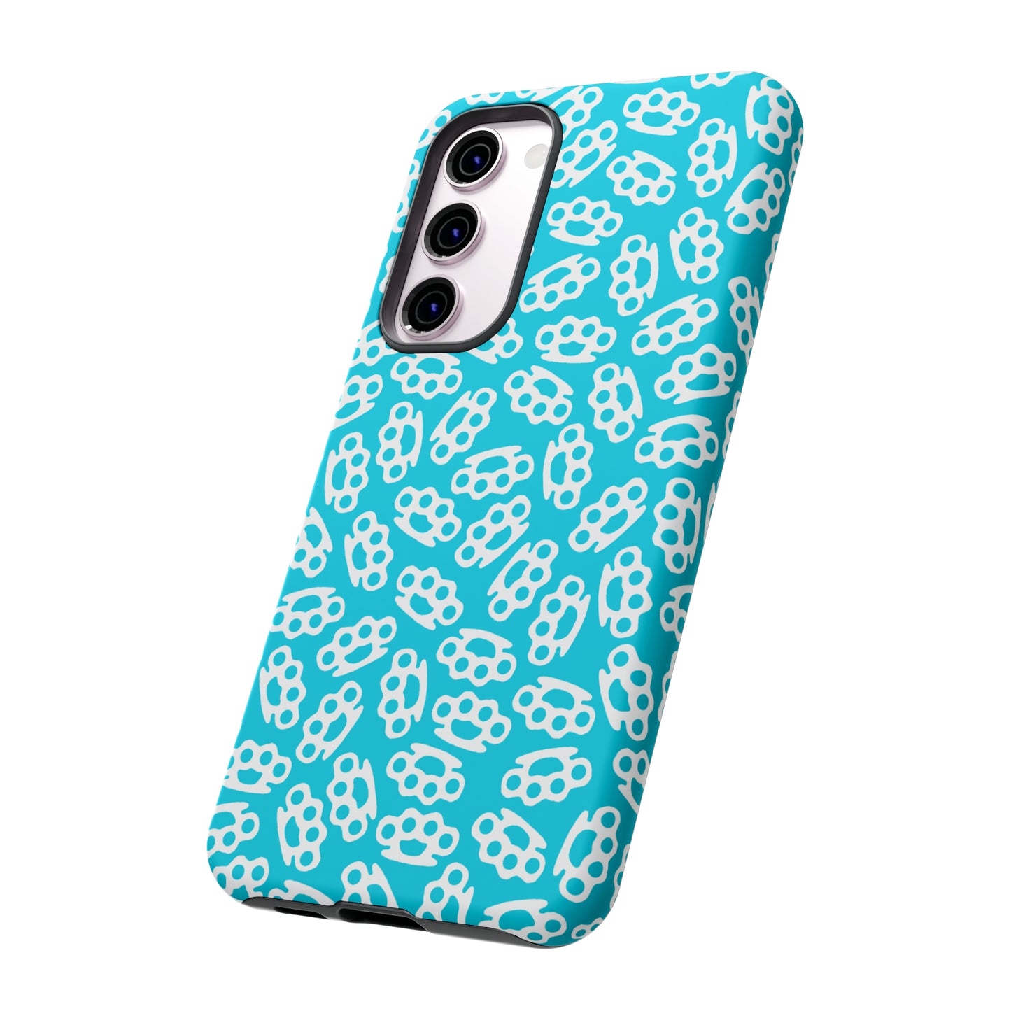 Cyan Candy Coated Brass Knuckles Phone Case