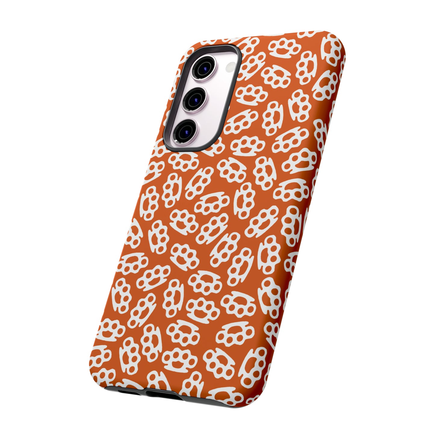 Orange Candy Coated Brass Knuckles Phone Case