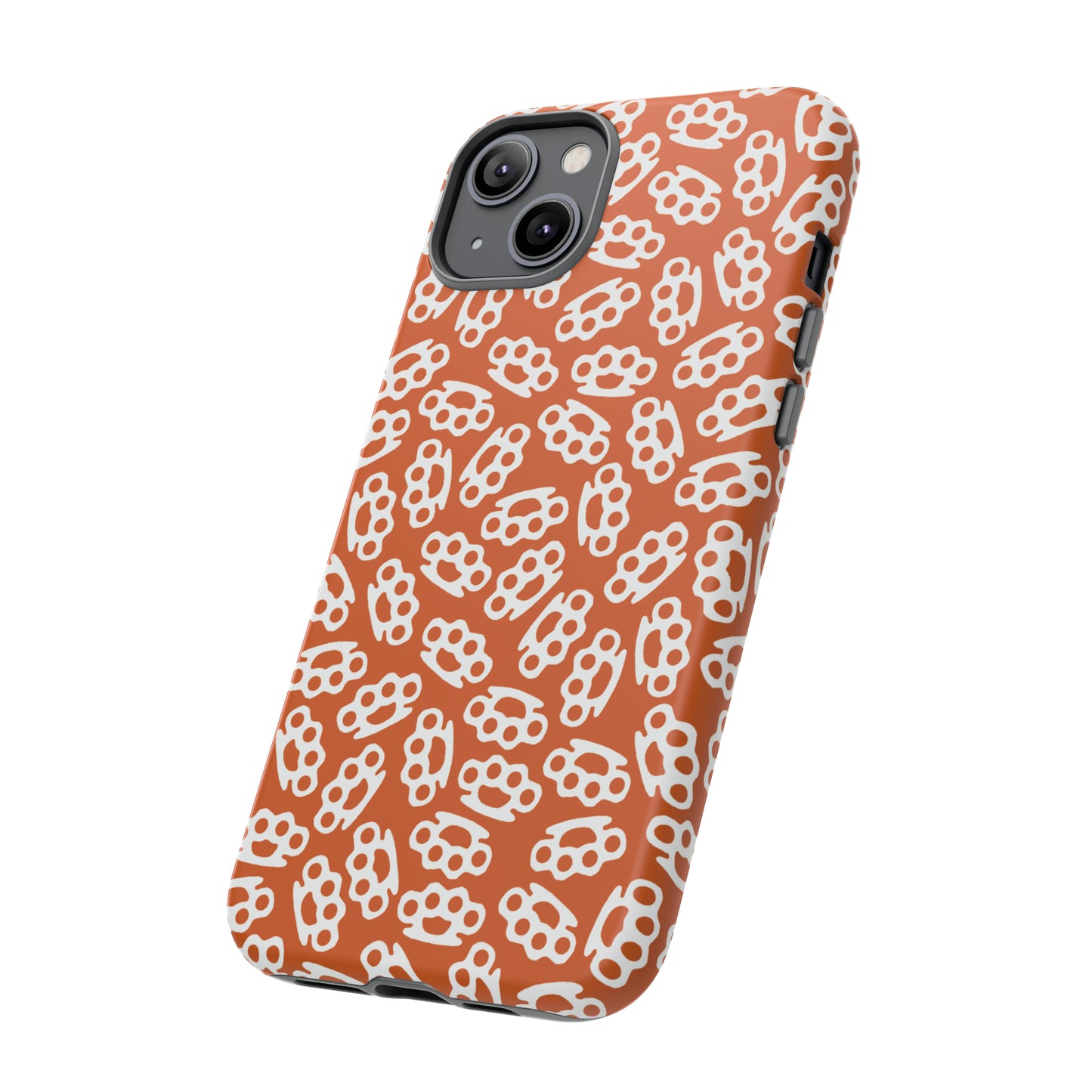 Orange Candy Coated Brass Knuckles Phone Case