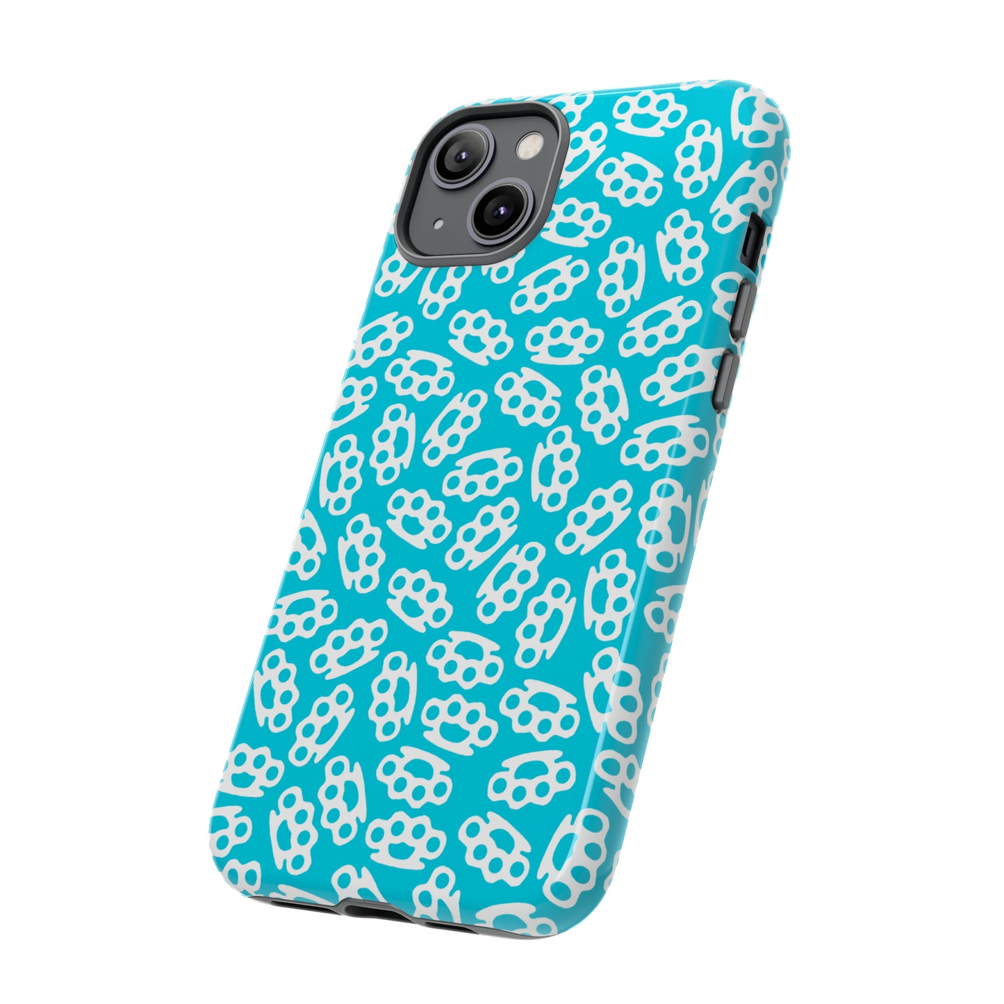 Cyan Candy Coated Brass Knuckles Phone Case