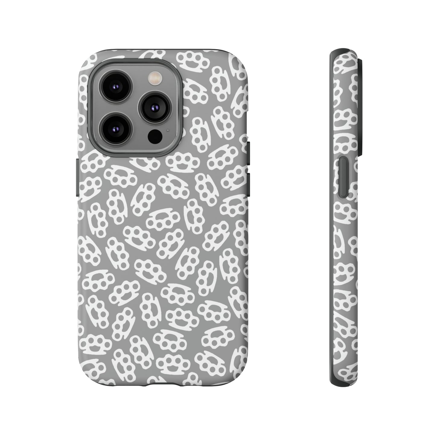 Gray Candy Coated Brass Knuckles Phone Case