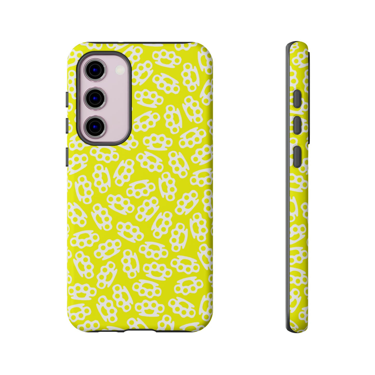 Yellow Candy Coated Brass Knuckles Phone Case