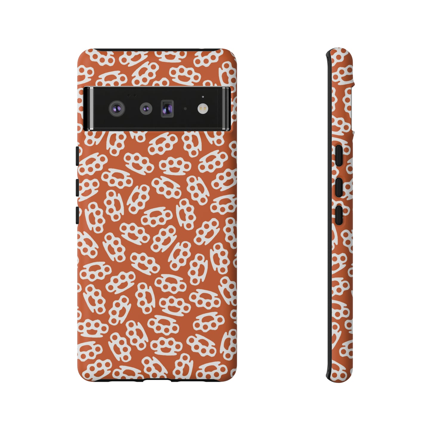 Orange Candy Coated Brass Knuckles Phone Case