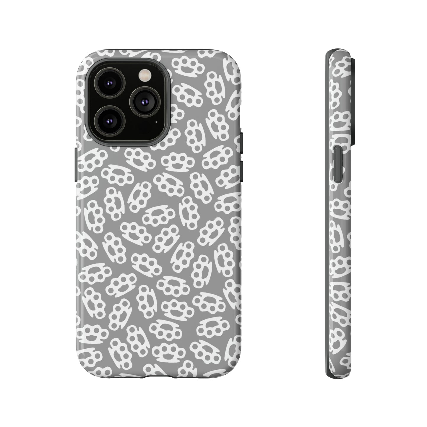 Gray Candy Coated Brass Knuckles Phone Case