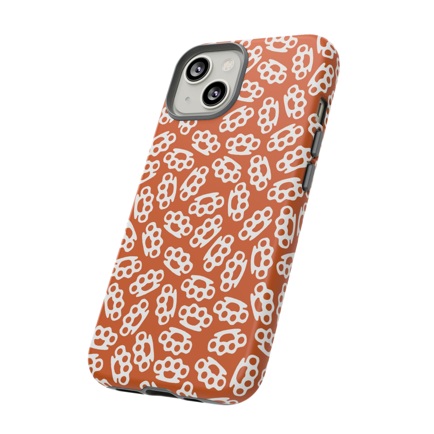 Orange Candy Coated Brass Knuckles Phone Case