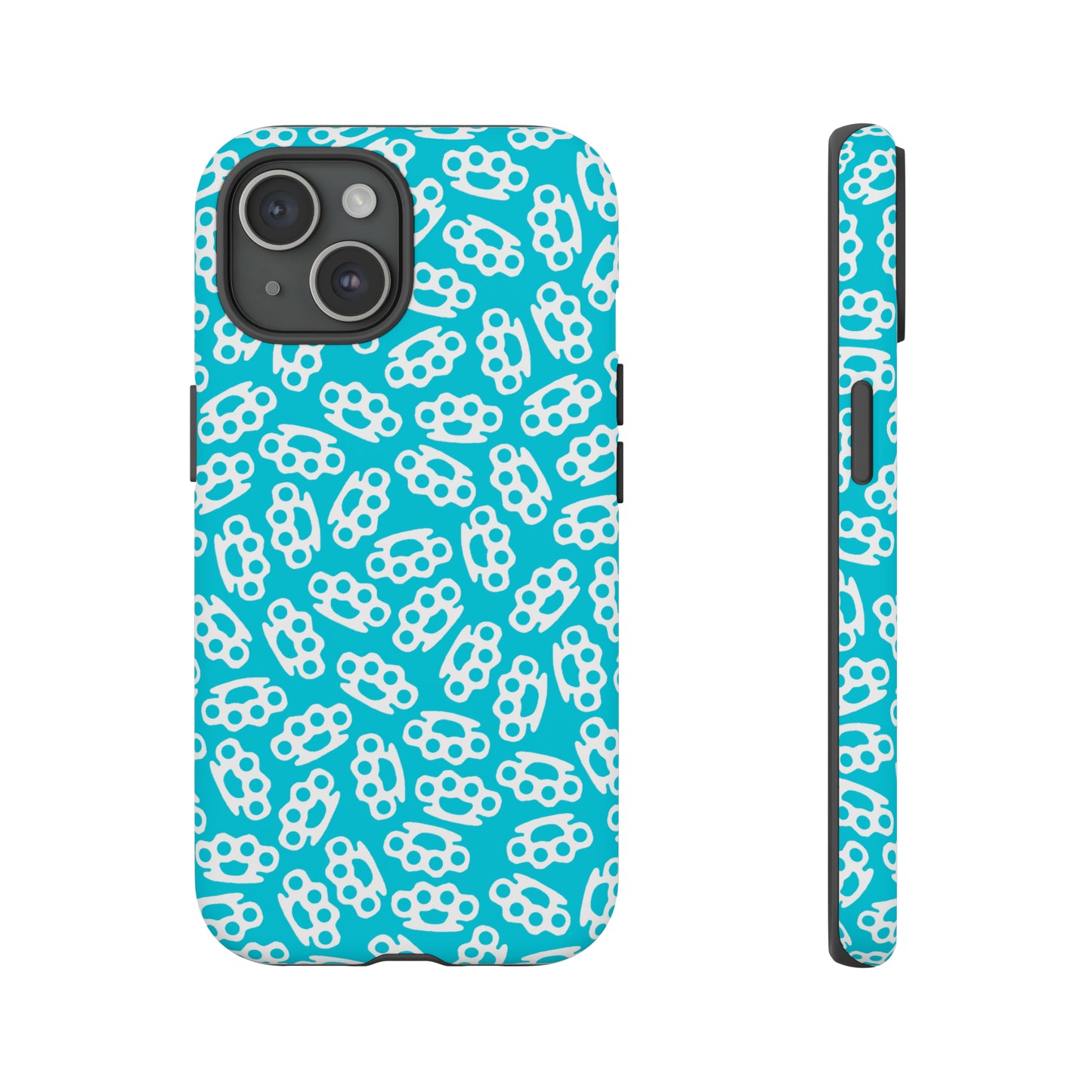 Cyan Candy Coated Brass Knuckles Phone Case