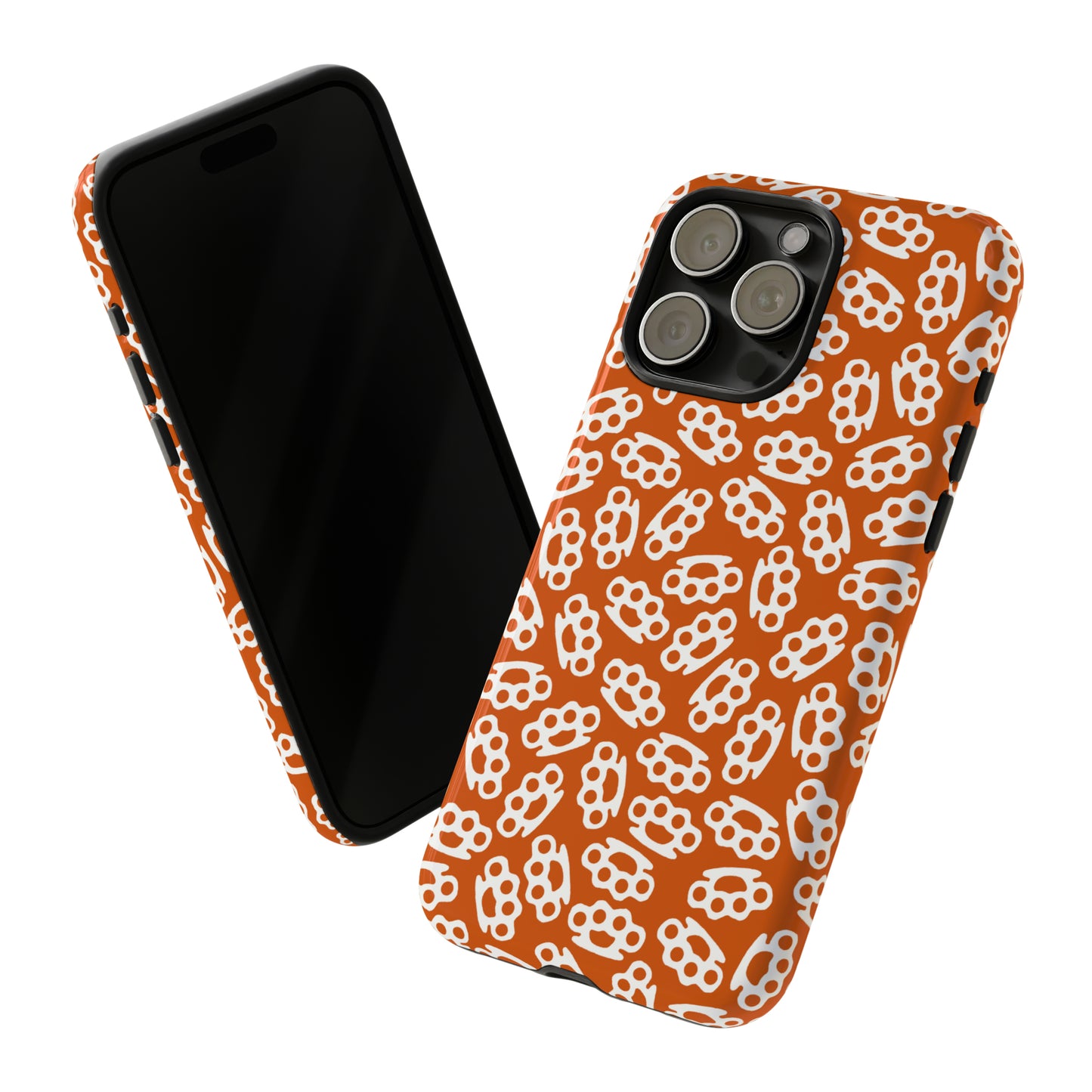 Orange Candy Coated Brass Knuckles Phone Case