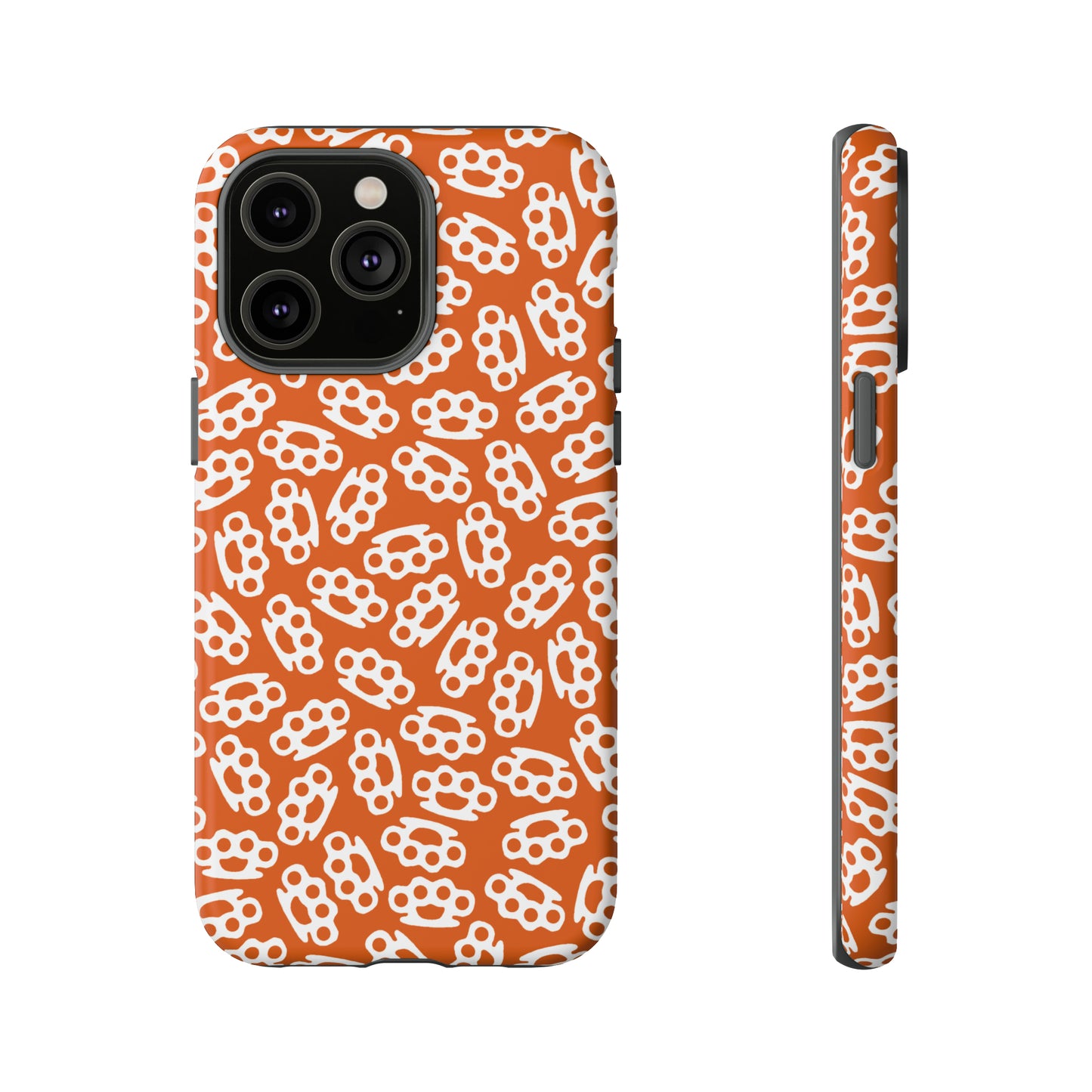 Orange Candy Coated Brass Knuckles Phone Case