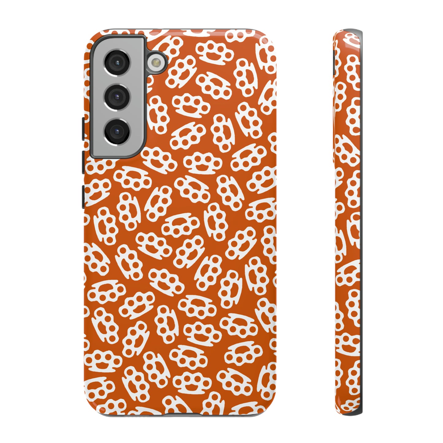 Orange Candy Coated Brass Knuckles Phone Case