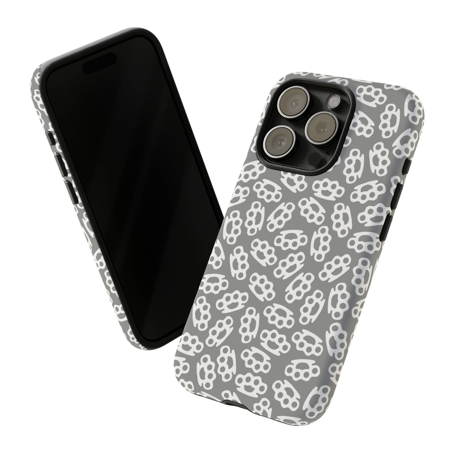 Gray Candy Coated Brass Knuckles Phone Case