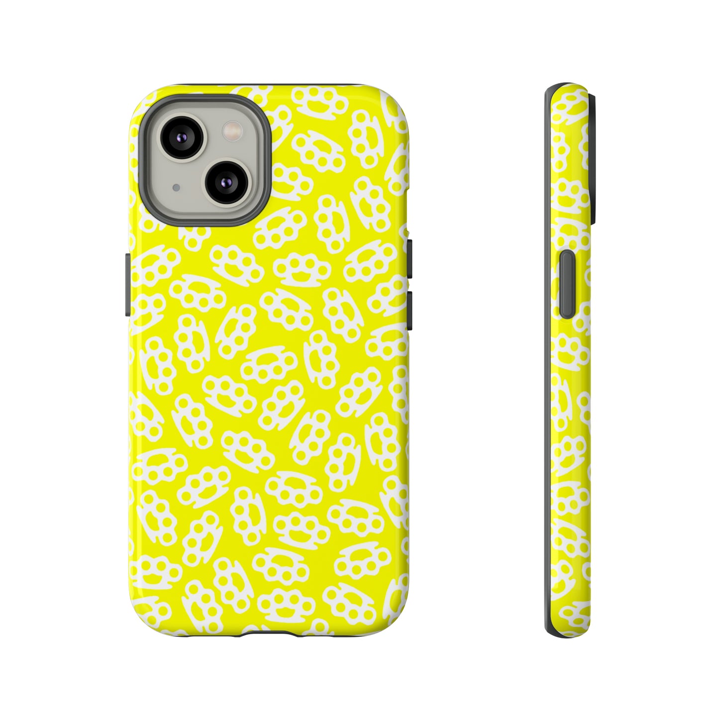 Yellow Candy Coated Brass Knuckles Phone Case