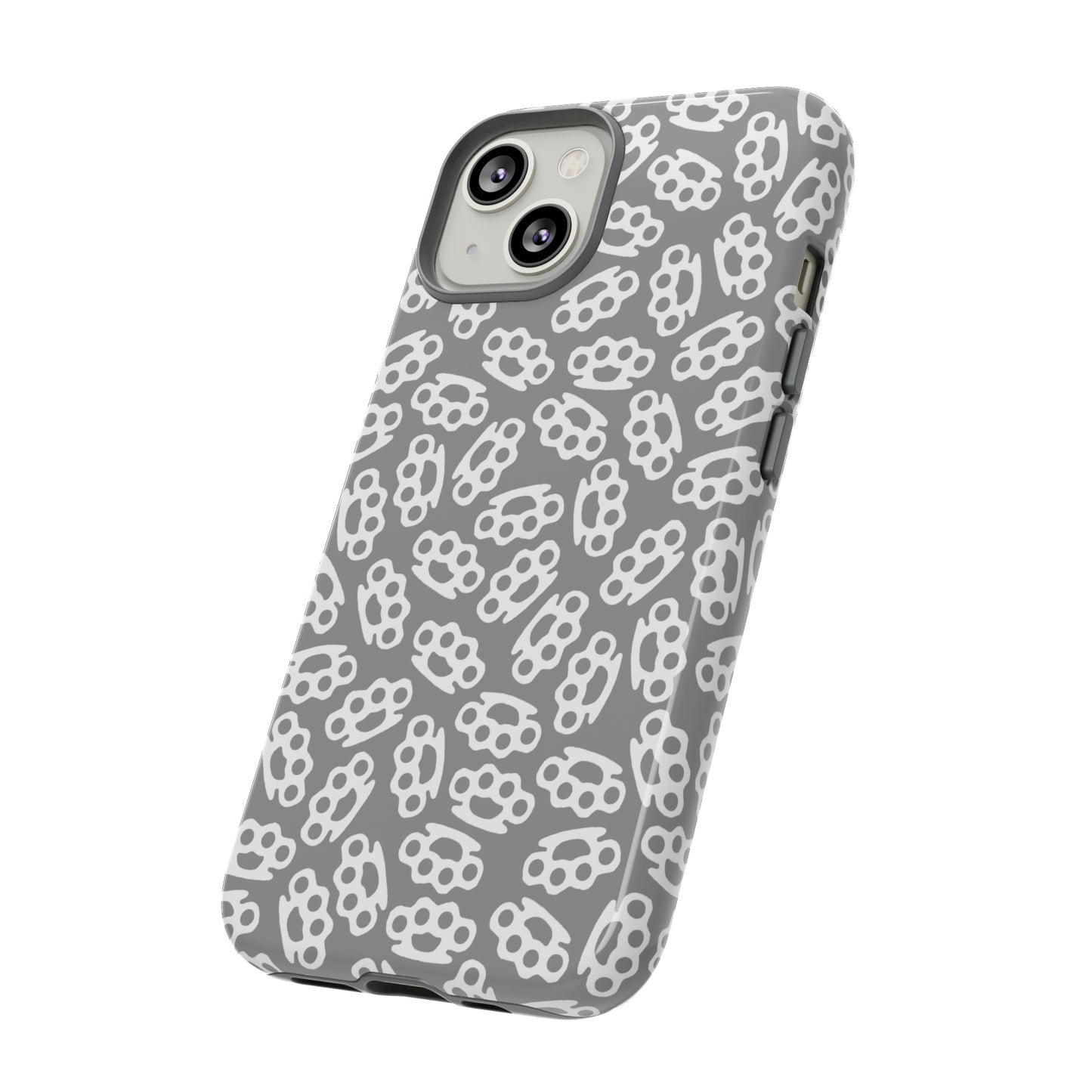 Gray Candy Coated Brass Knuckles Phone Case