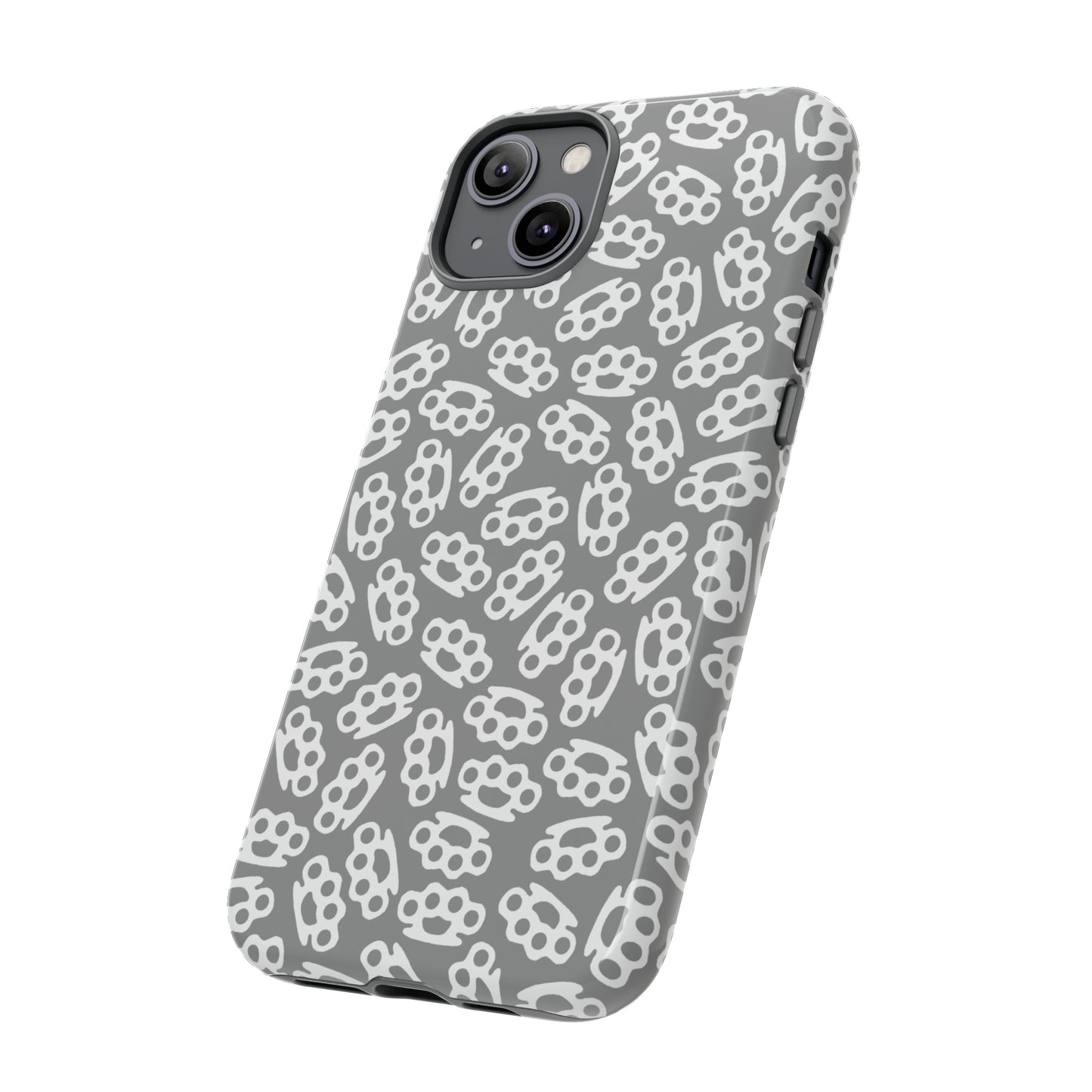 Gray Candy Coated Brass Knuckles Phone Case