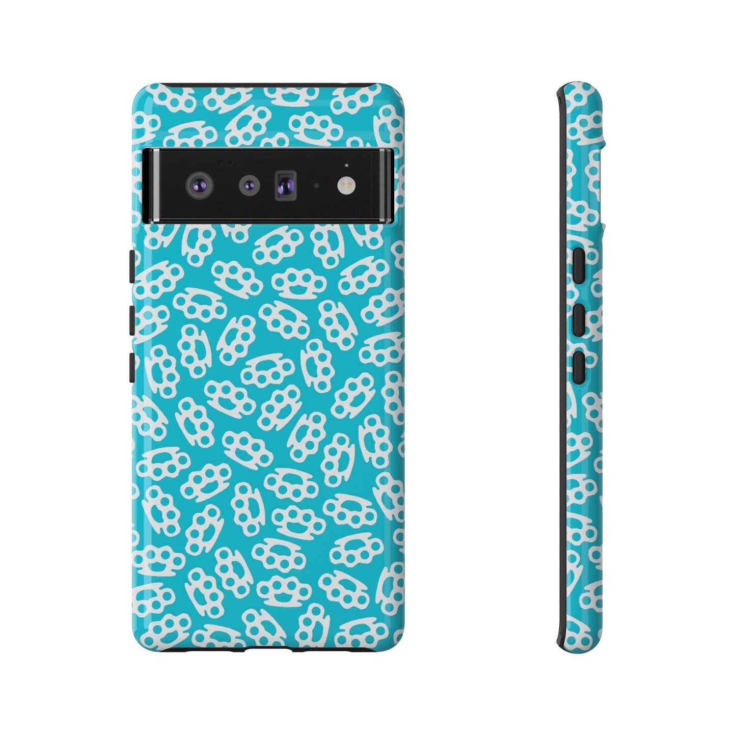 Cyan Candy Coated Brass Knuckles Phone Case