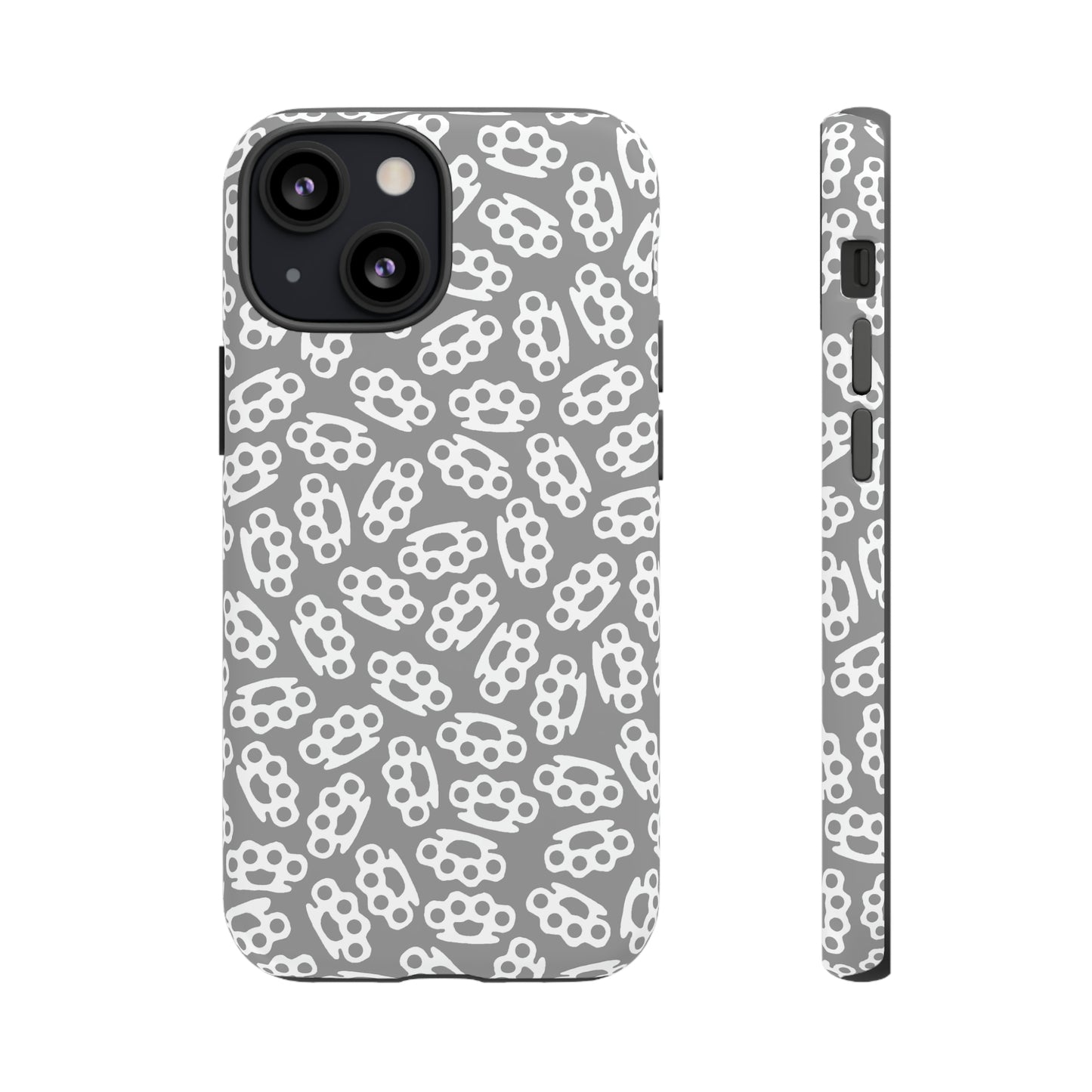 Gray Candy Coated Brass Knuckles Phone Case