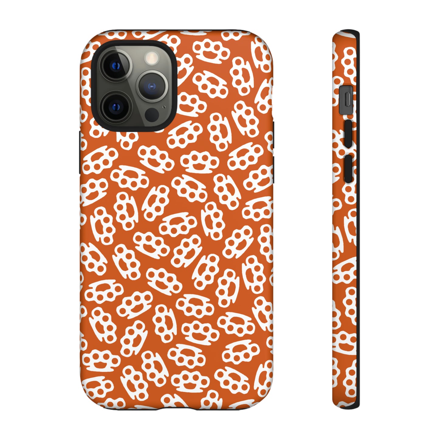 Orange Candy Coated Brass Knuckles Phone Case