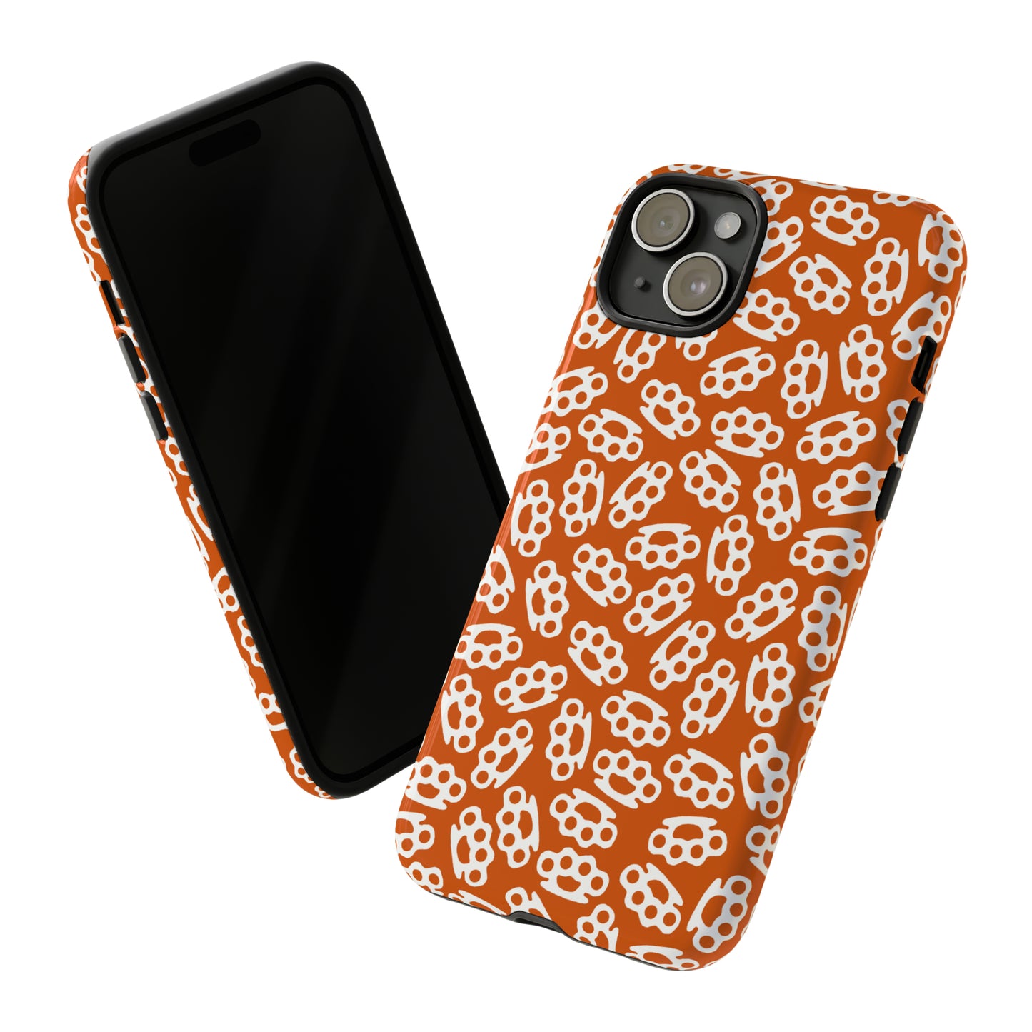 Orange Candy Coated Brass Knuckles Phone Case