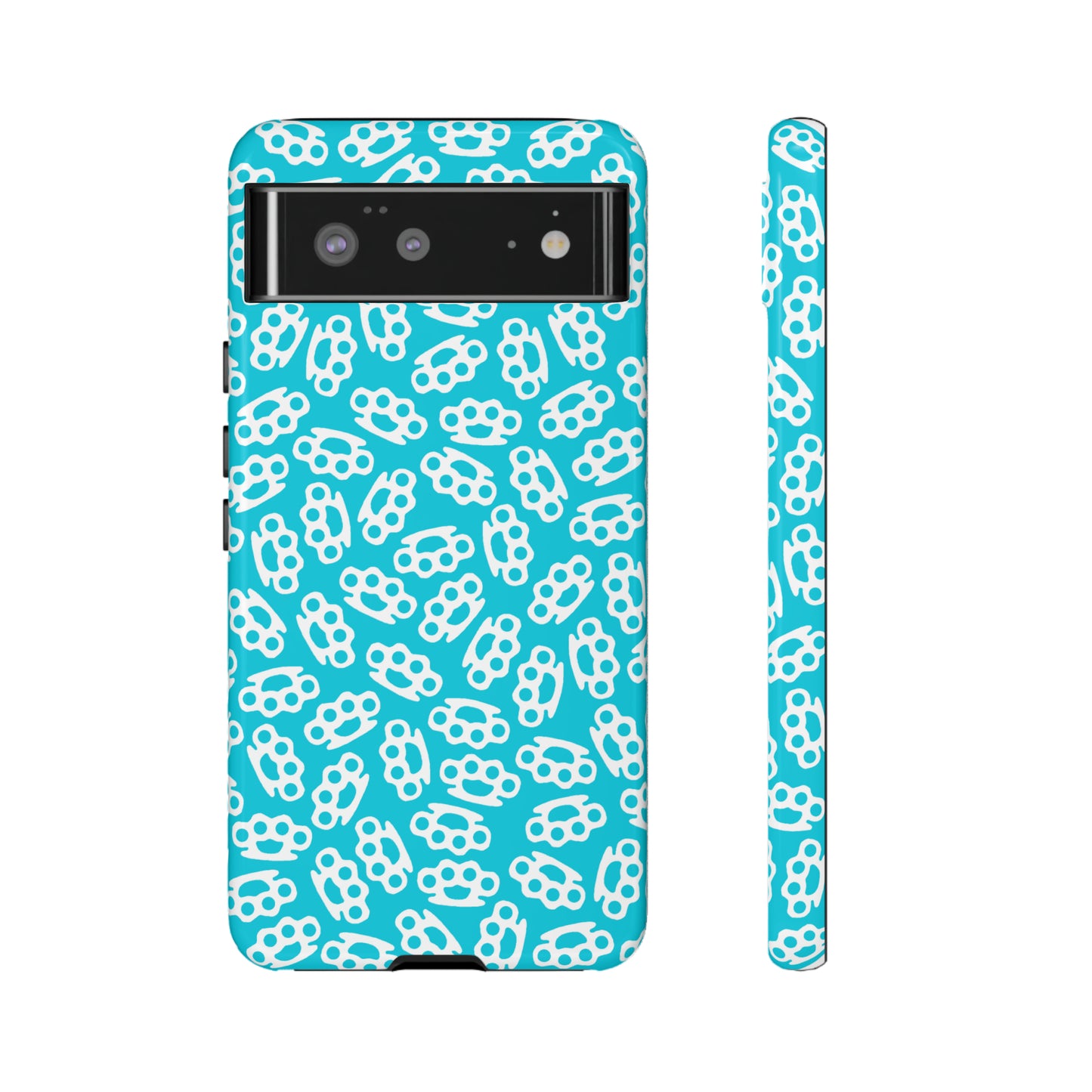 Cyan Candy Coated Brass Knuckles Phone Case