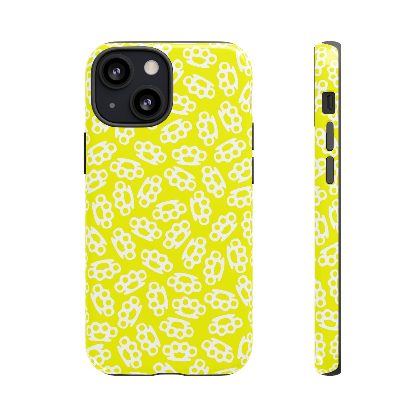 Yellow Candy Coated Brass Knuckles Phone Case