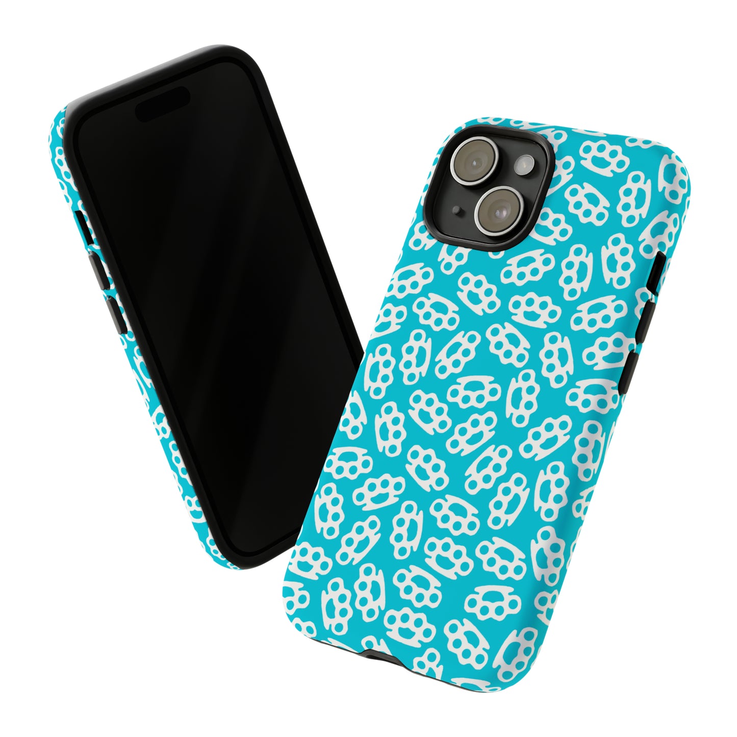 Cyan Candy Coated Brass Knuckles Phone Case