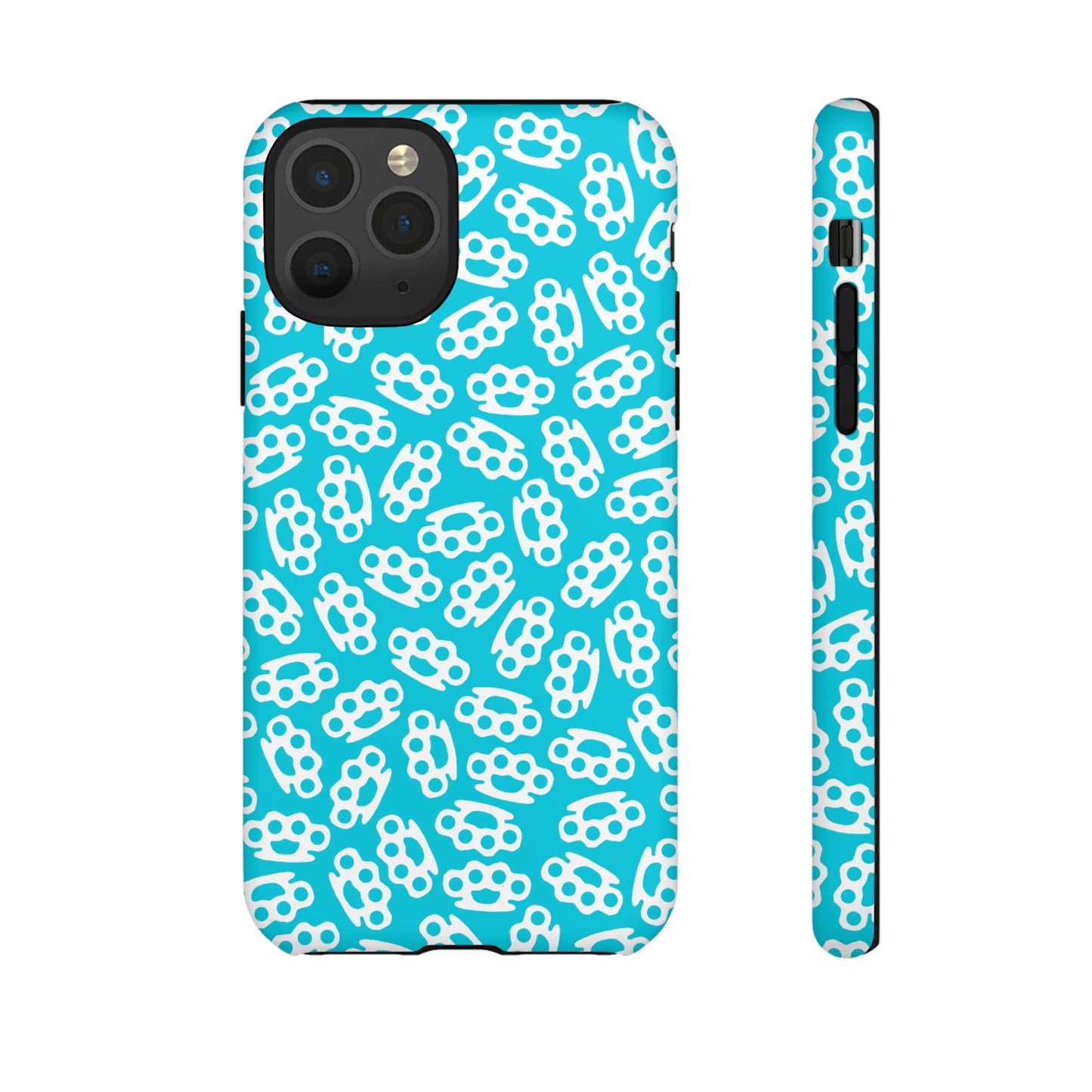 Cyan Candy Coated Brass Knuckles Phone Case