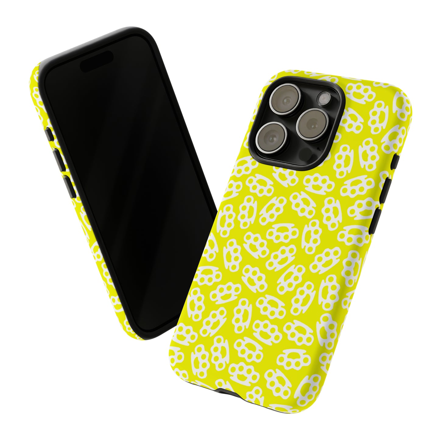 Yellow Candy Coated Brass Knuckles Phone Case