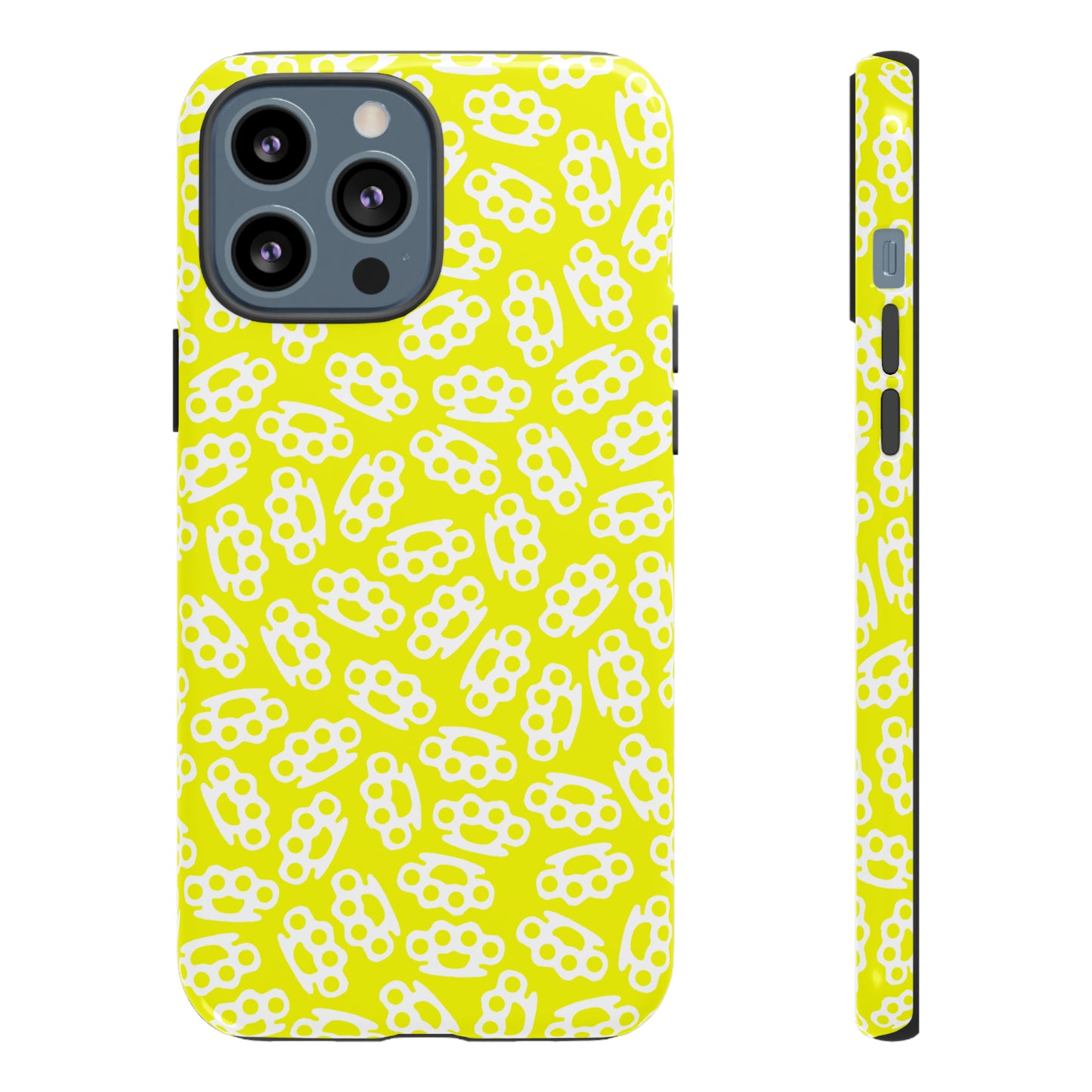 Yellow Candy Coated Brass Knuckles Phone Case