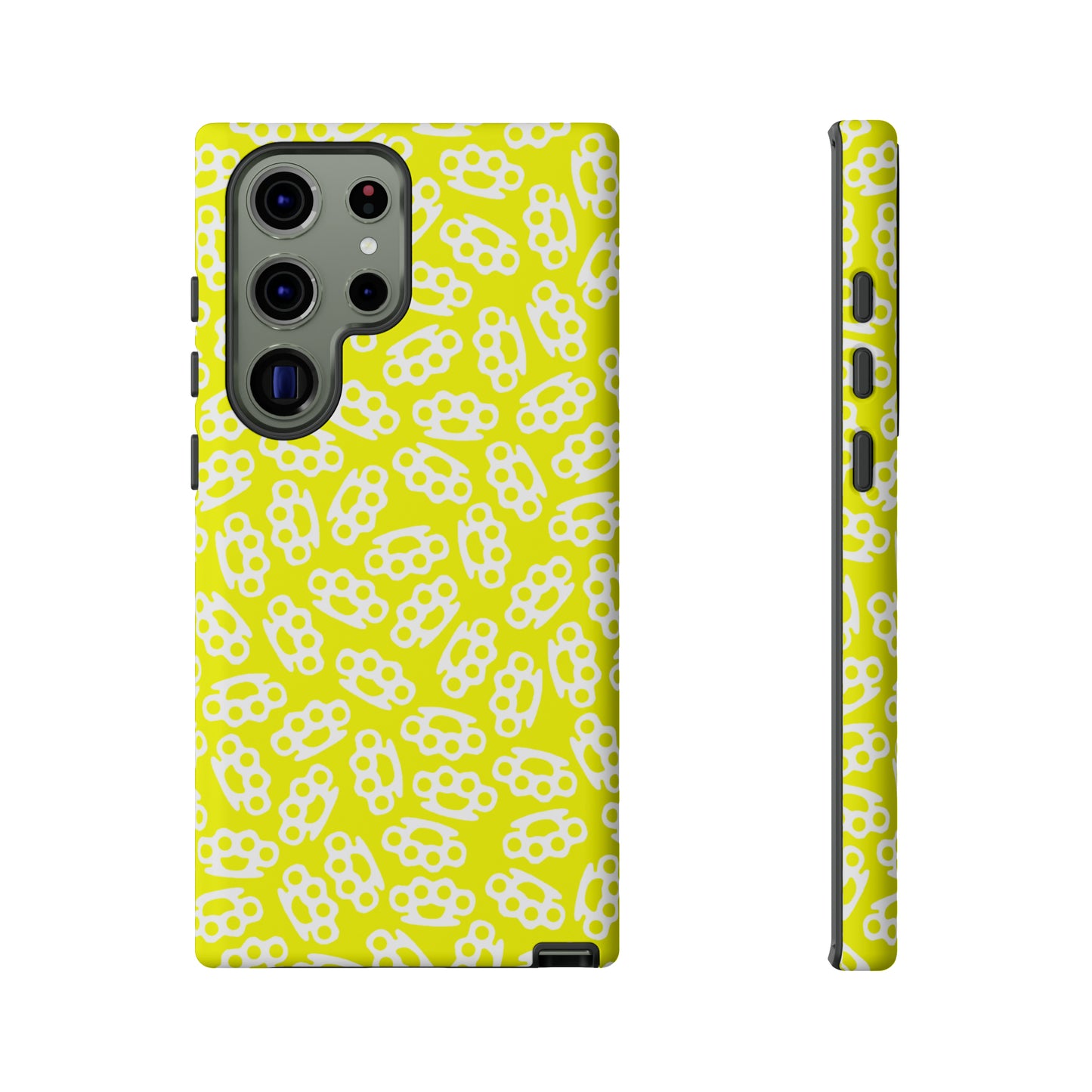 Yellow Candy Coated Brass Knuckles Phone Case