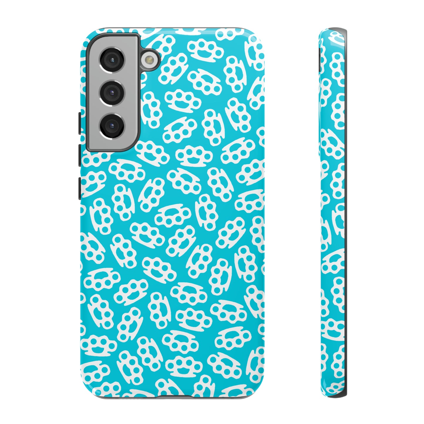 Cyan Candy Coated Brass Knuckles Phone Case