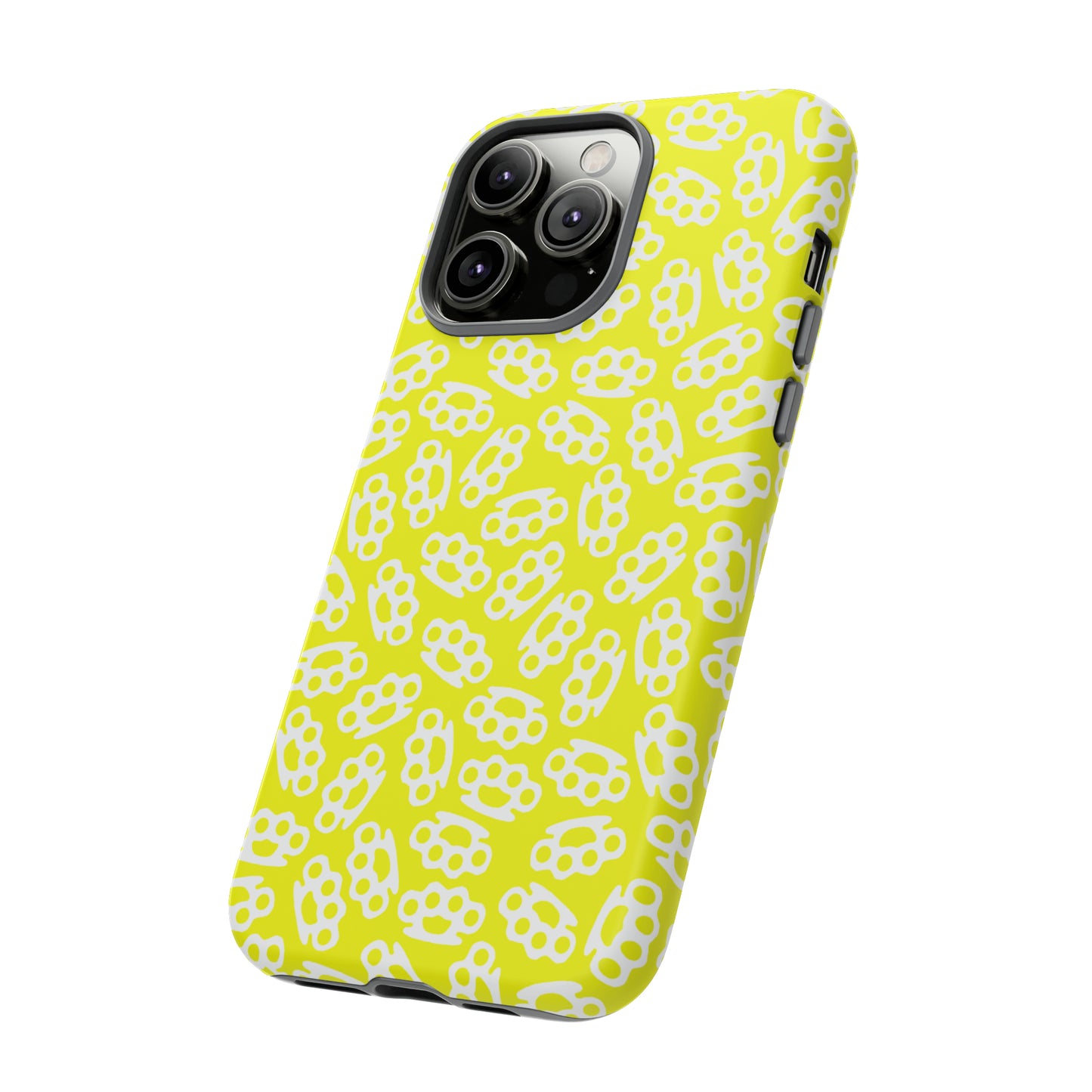 Yellow Candy Coated Brass Knuckles Phone Case