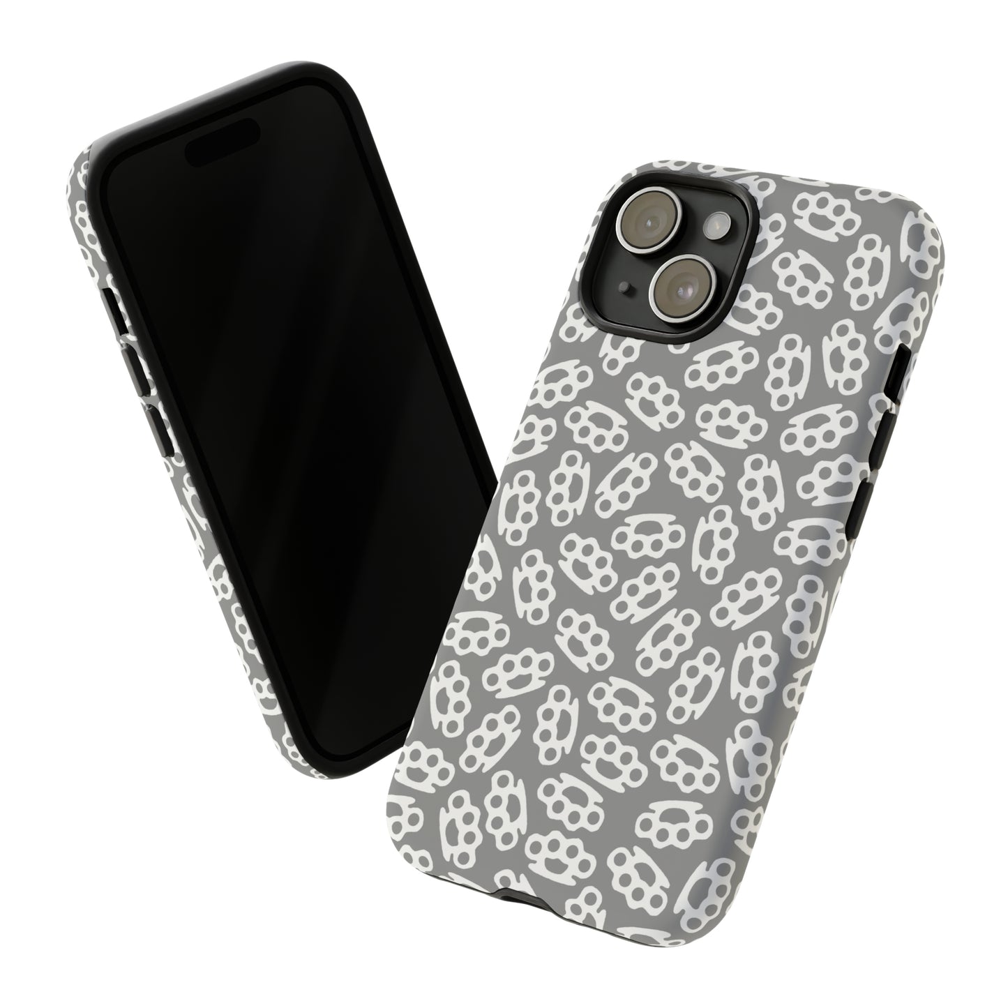 Gray Candy Coated Brass Knuckles Phone Case