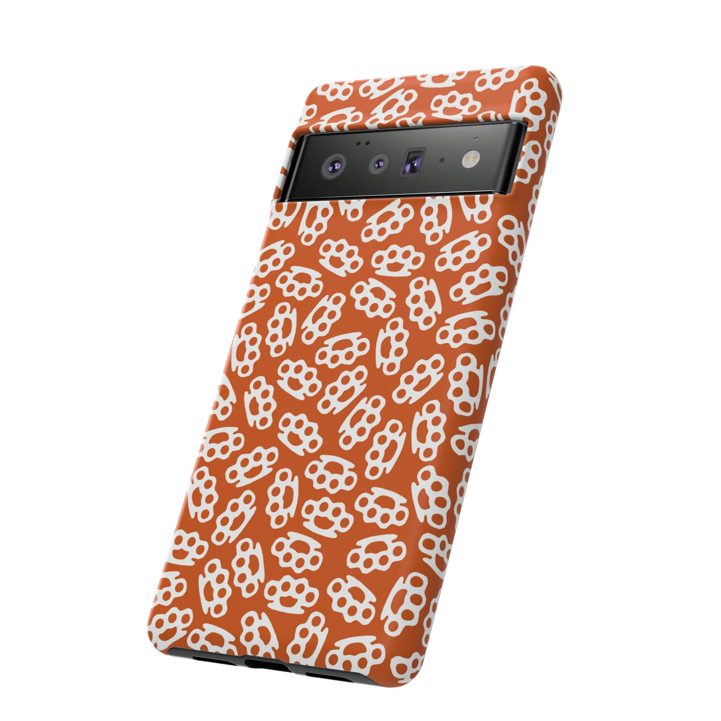 Orange Candy Coated Brass Knuckles Phone Case