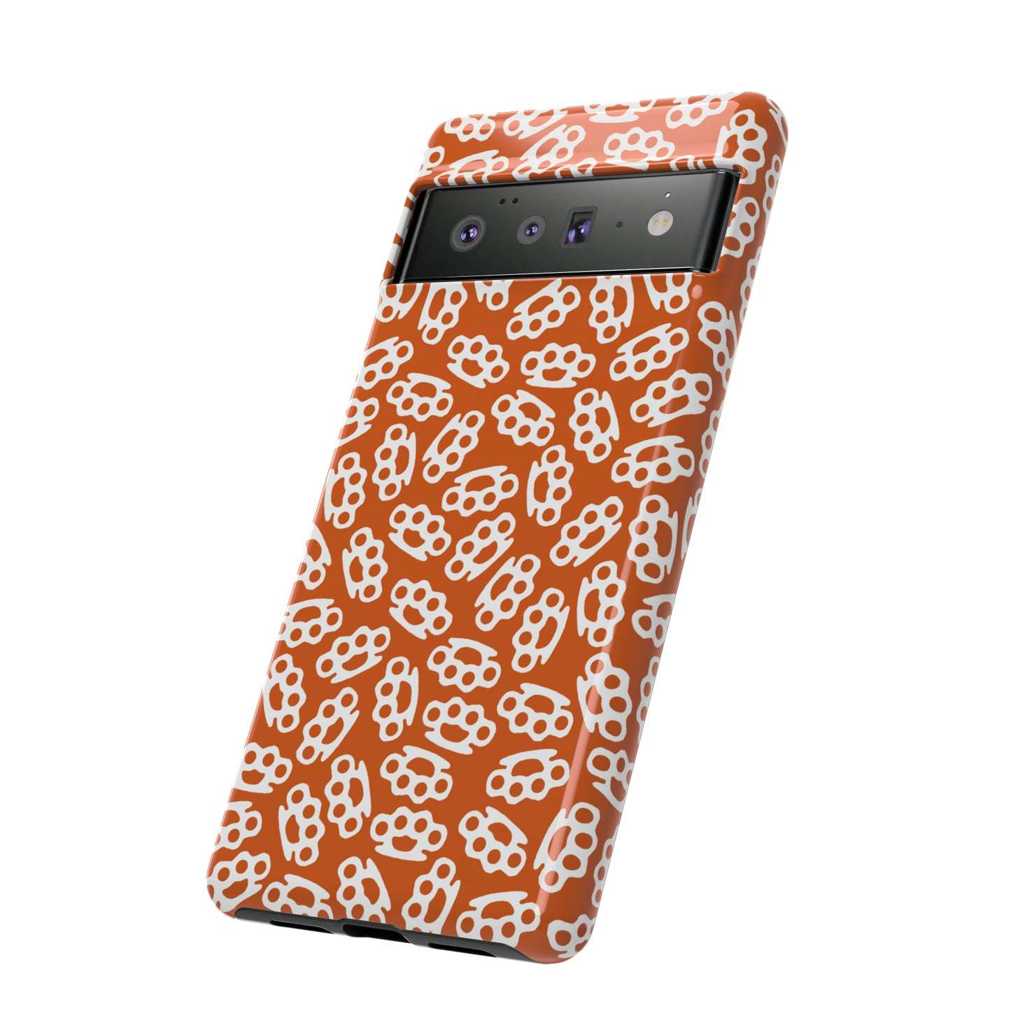 Orange Candy Coated Brass Knuckles Phone Case