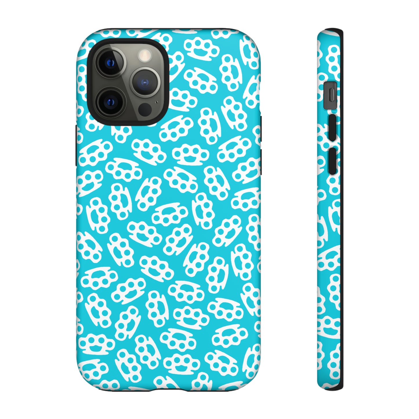 Cyan Candy Coated Brass Knuckles Phone Case