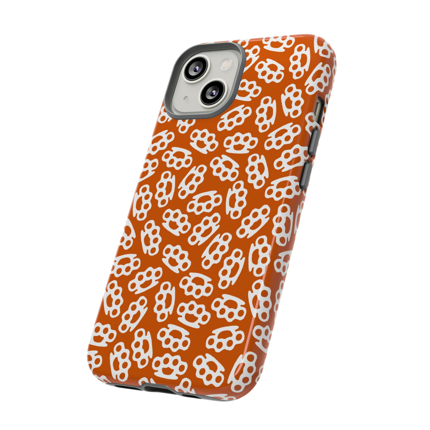 Orange Candy Coated Brass Knuckles Phone Case