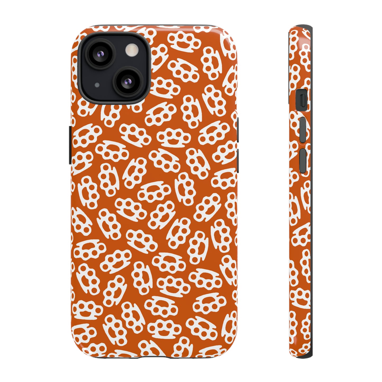 Orange Candy Coated Brass Knuckles Phone Case