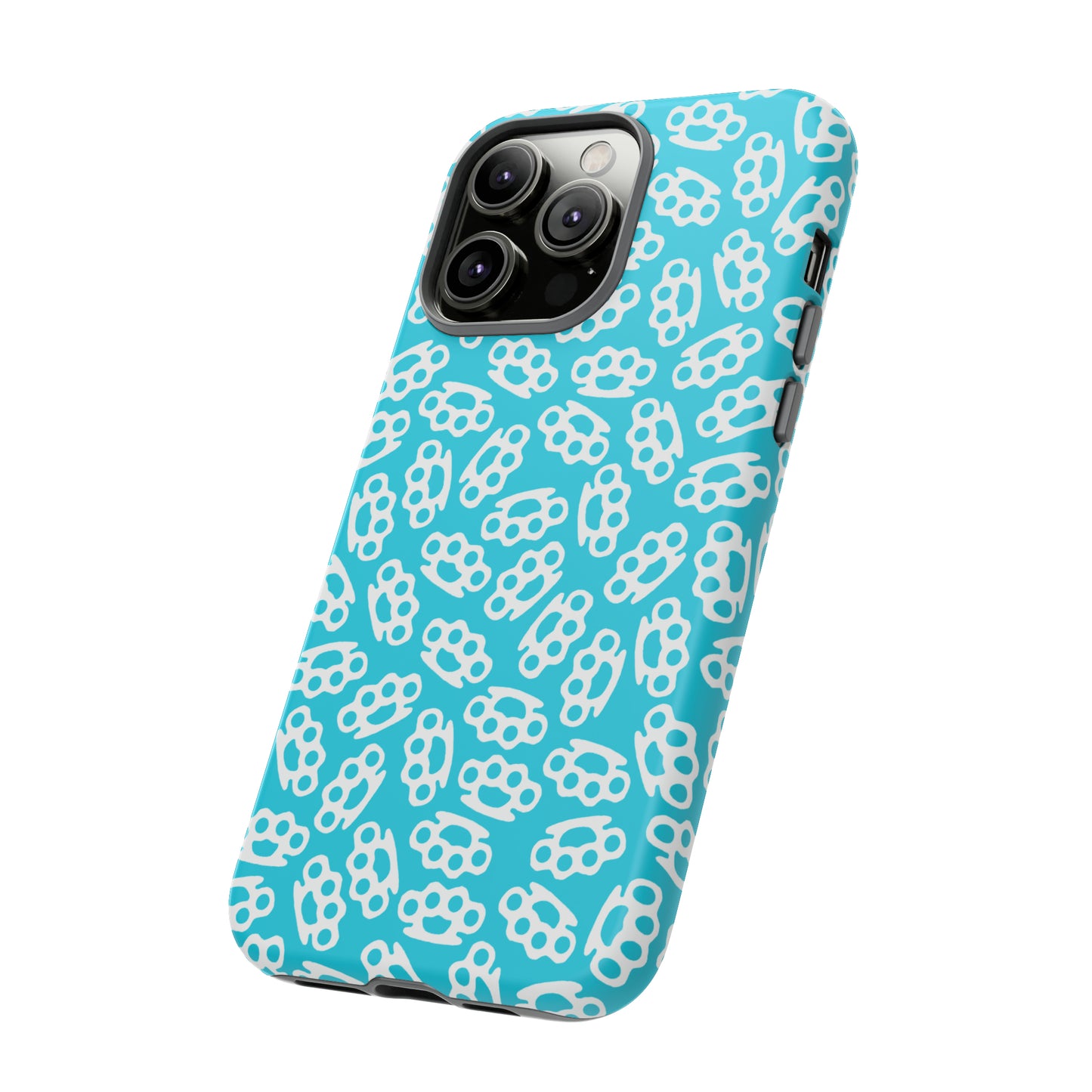 Cyan Candy Coated Brass Knuckles Phone Case