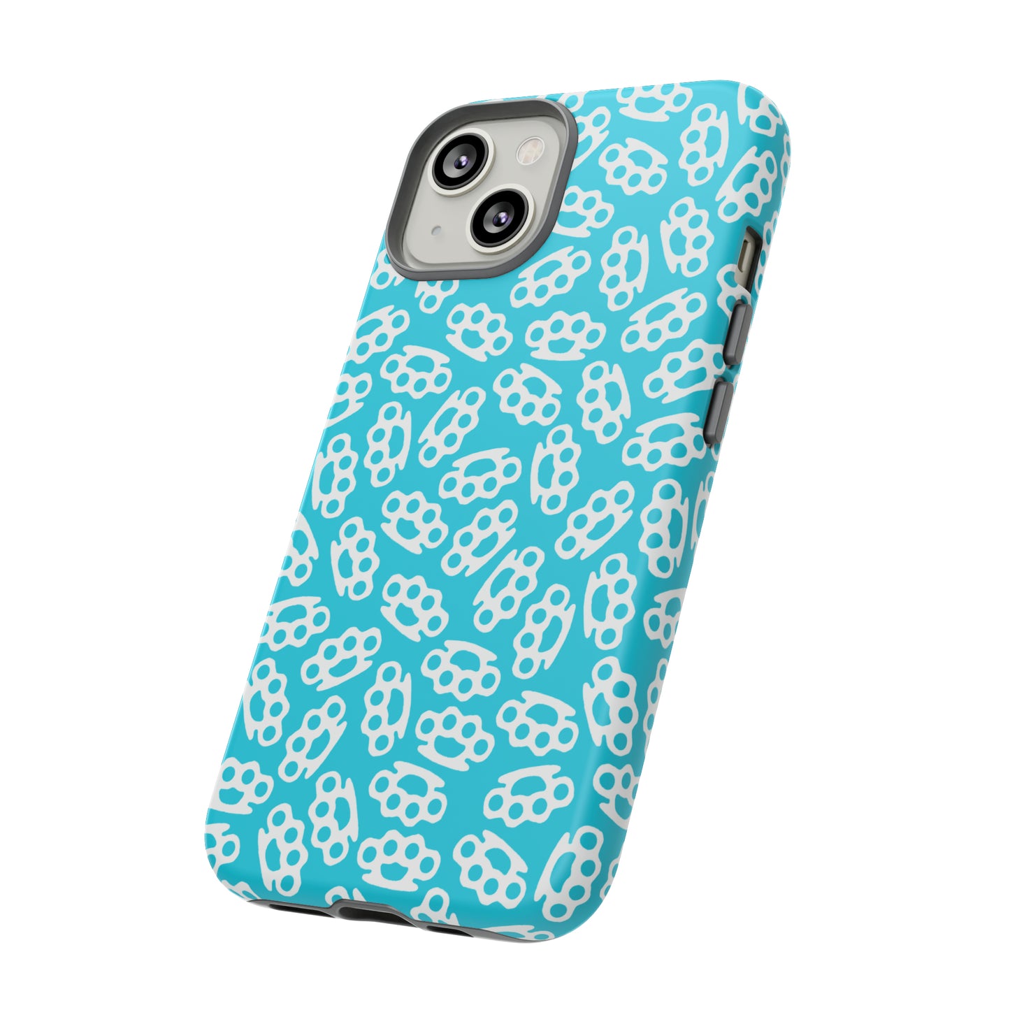 Cyan Candy Coated Brass Knuckles Phone Case